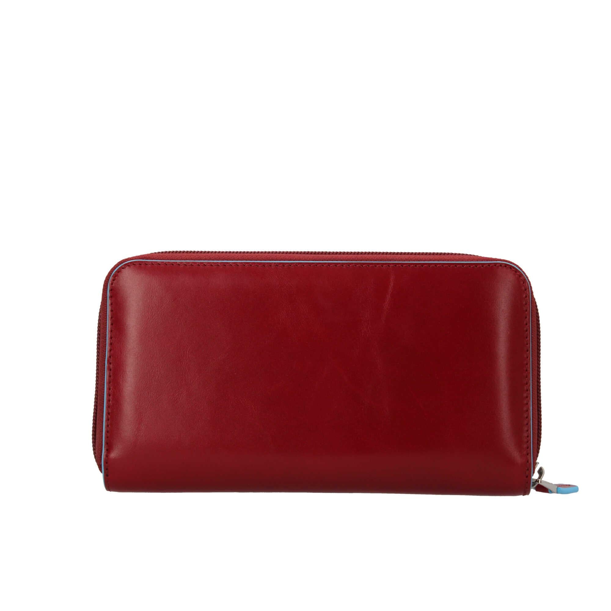 Portafoglio Piquadro donna a quattro soffietti con zip, po Blue Square