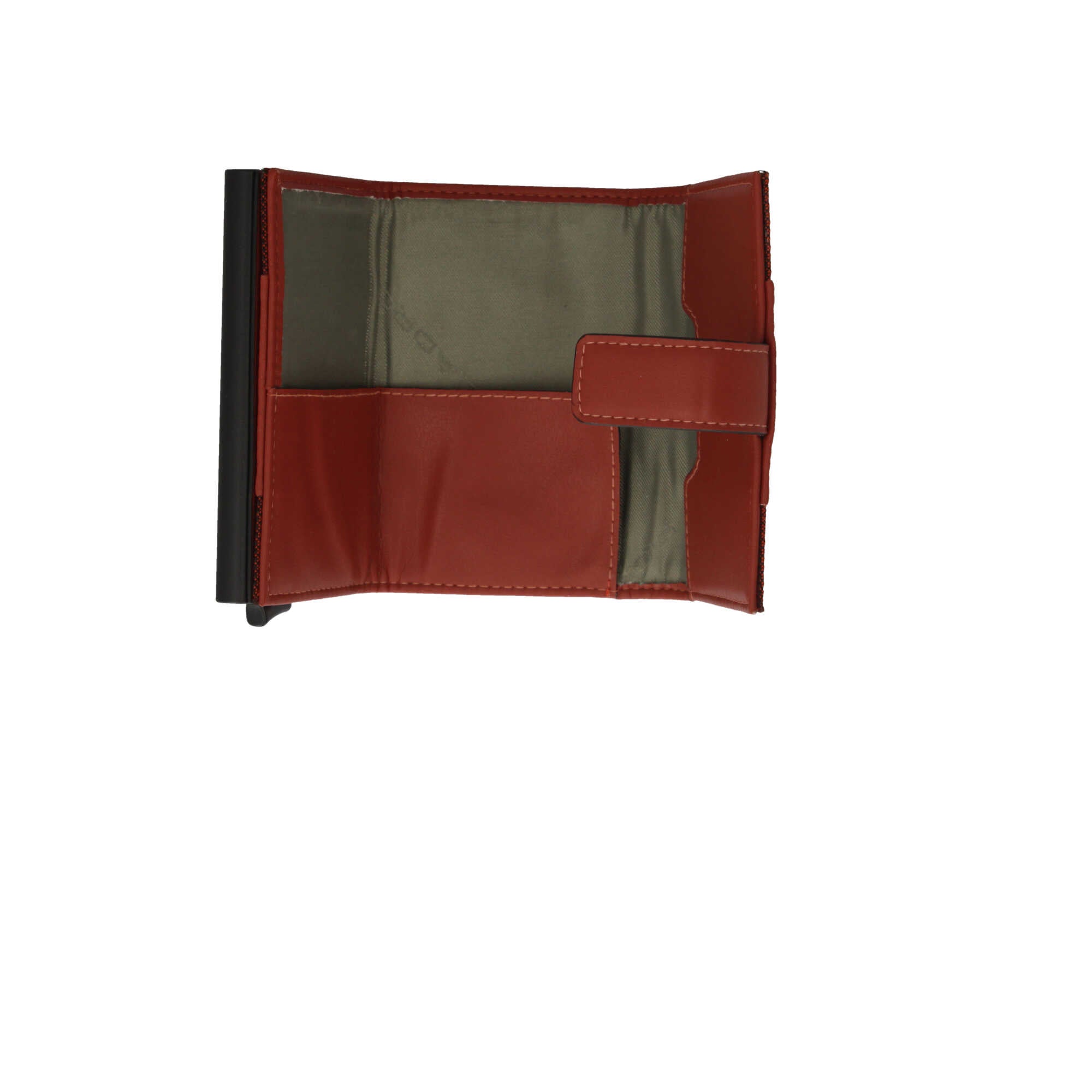 Portafoglio compatto Piquadro in pelle con chiusura a bottone e protezione RFID