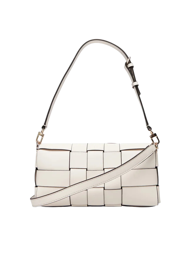 Borsa a spalla Guess intrecciata con logo frontale