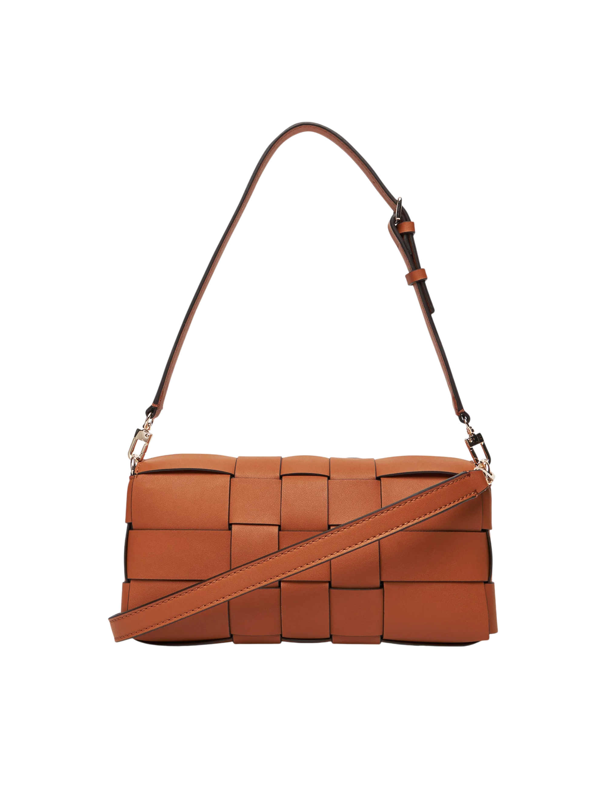 Borsa a spalla Guess intrecciata con logo frontale