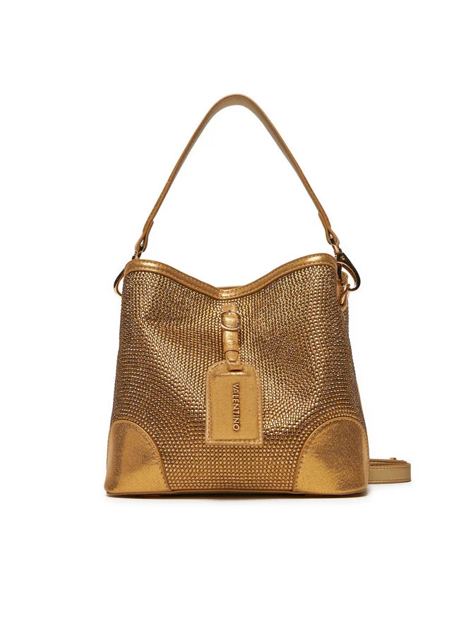 Borsa a secchiello Valentino con dettagli scintillanti e tracolla removibile