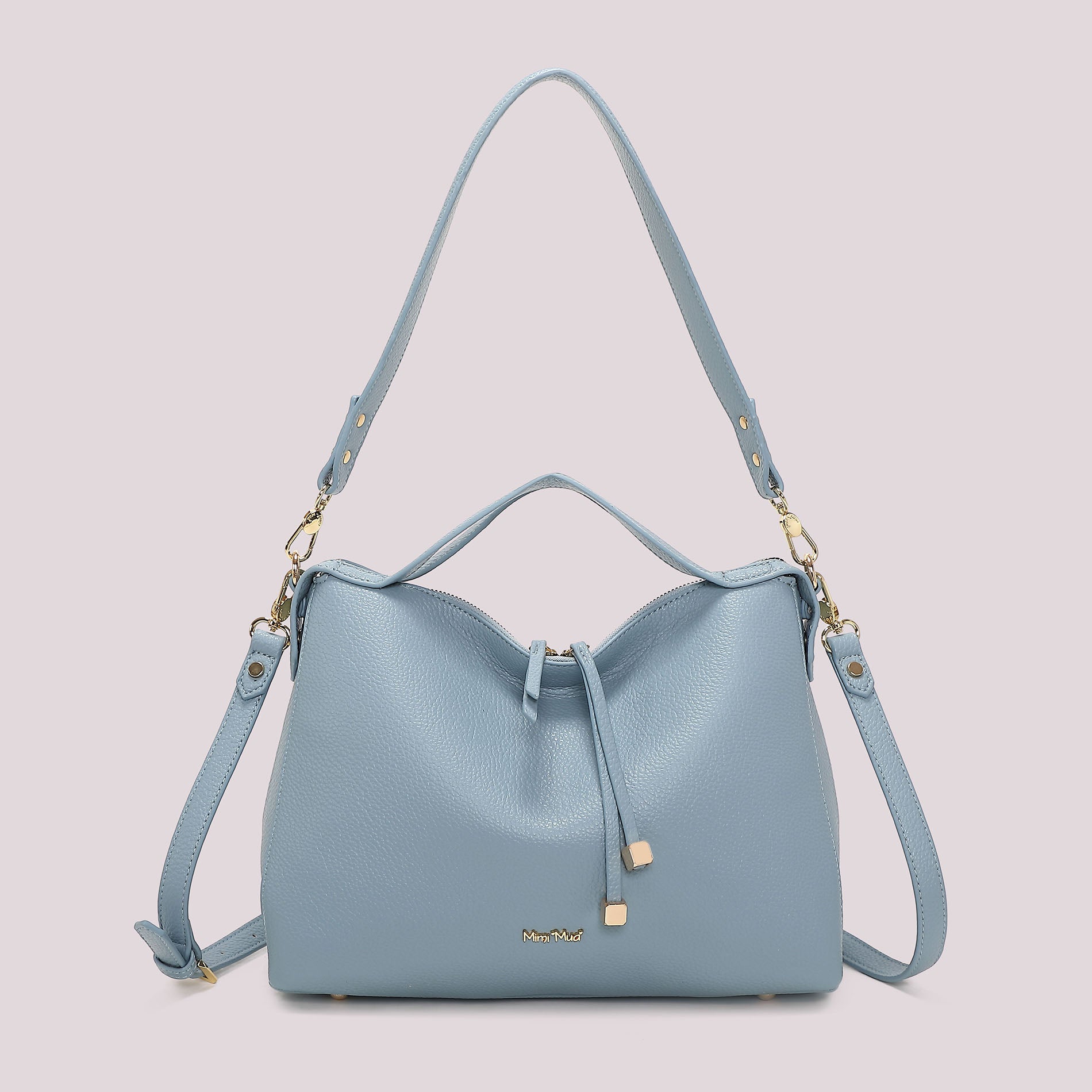 Mimi Mua borsa a spalla morbida con coulisse e tracolla regolabile AZZURRO TU | Giò Fashion