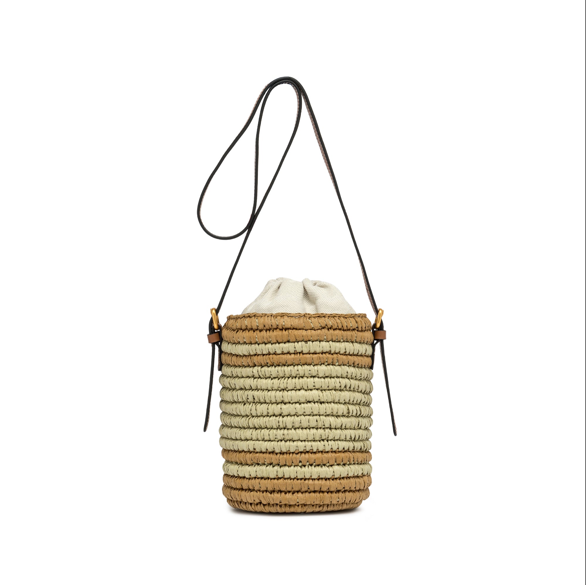 Borsa a secchiello Gianni Chiarini Mae in paglia intrecciata con tracolla