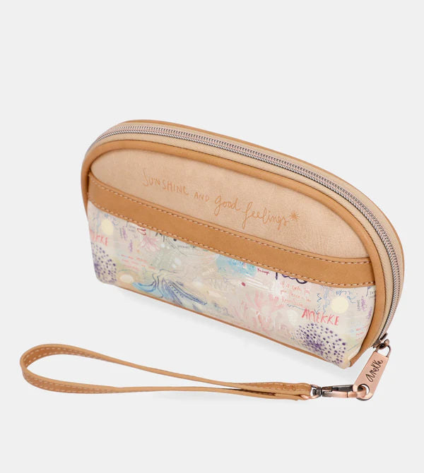 Beauty case Anekke Relax con stampa illustrata e frase motivazionale Blu TU | Giò Fashion