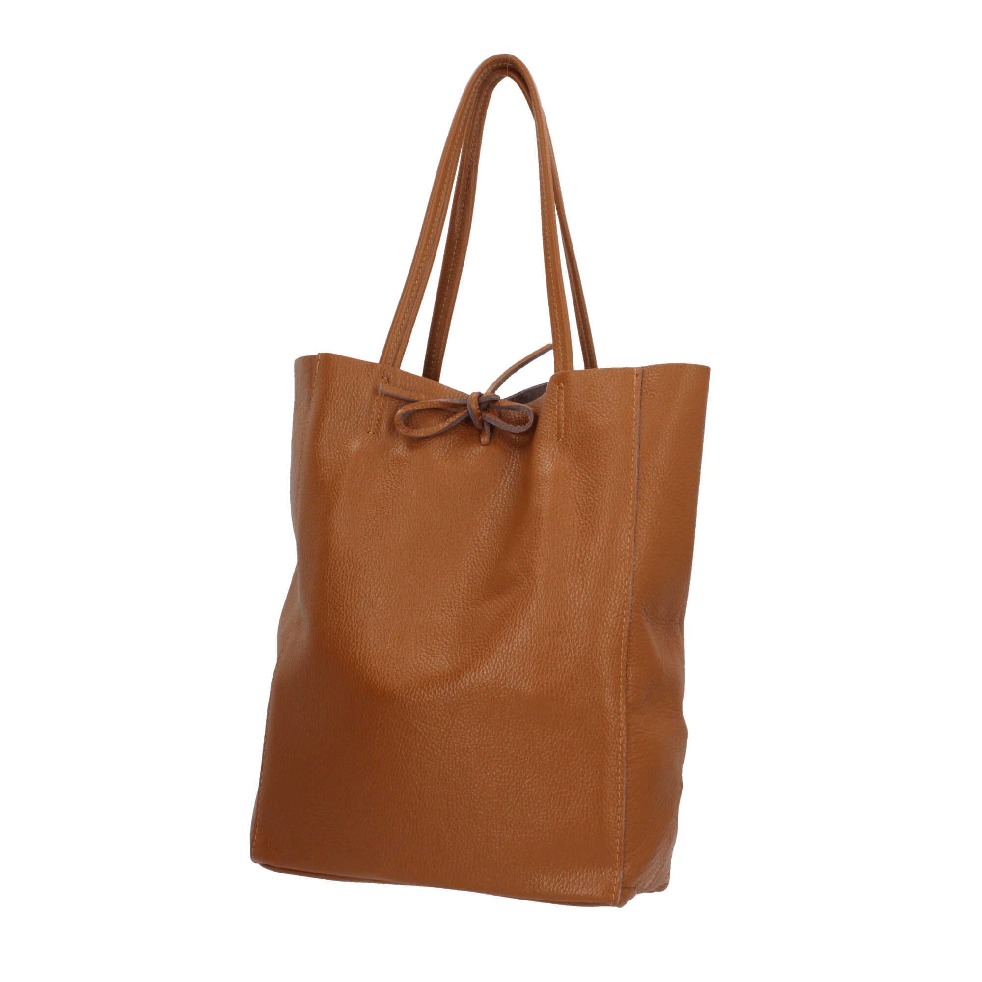 Borse shopping a spalla in vera pelle Made In Italy