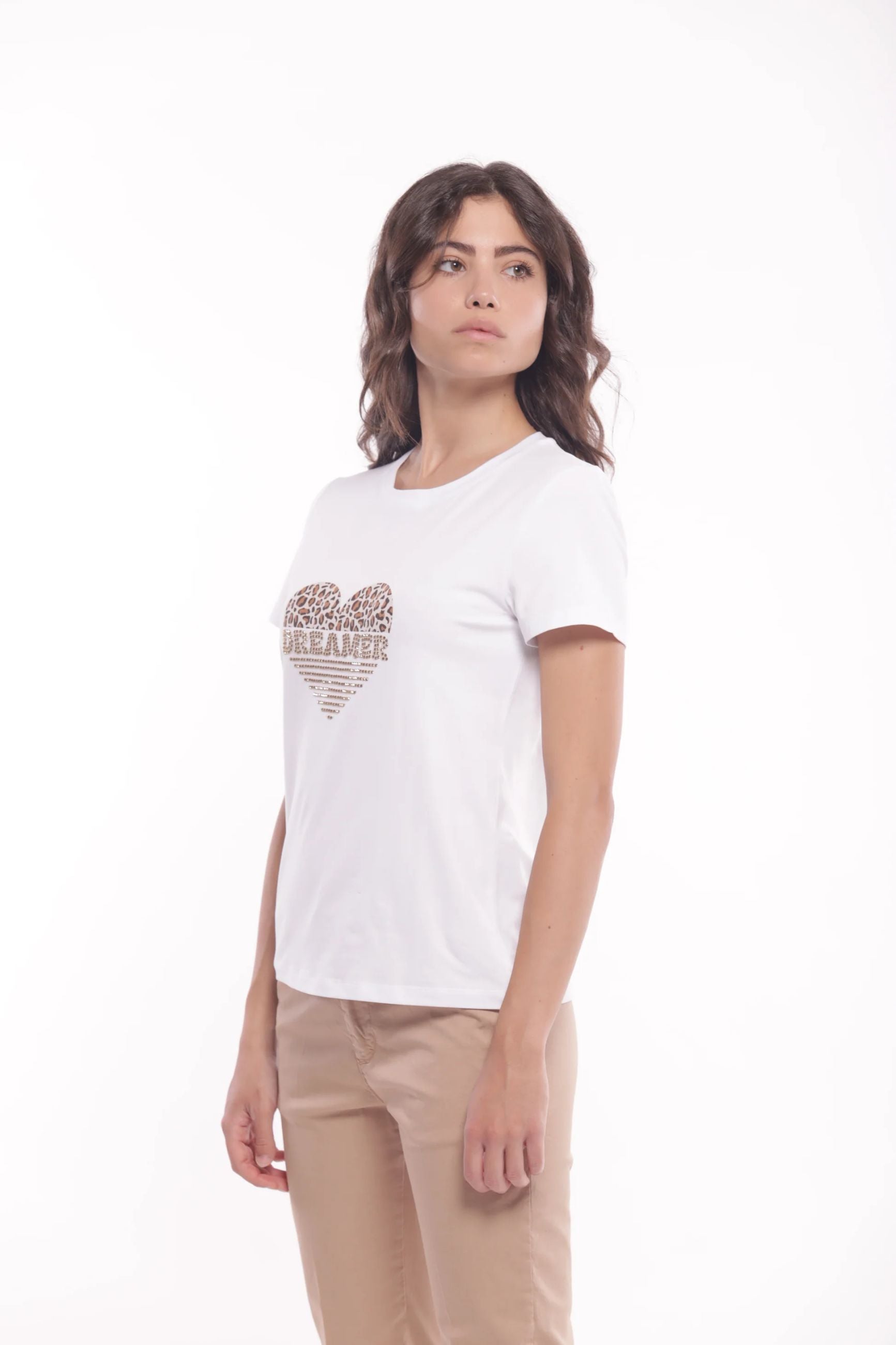 Minimua T-shirt Dreamer con Stampa Cuore e Strass