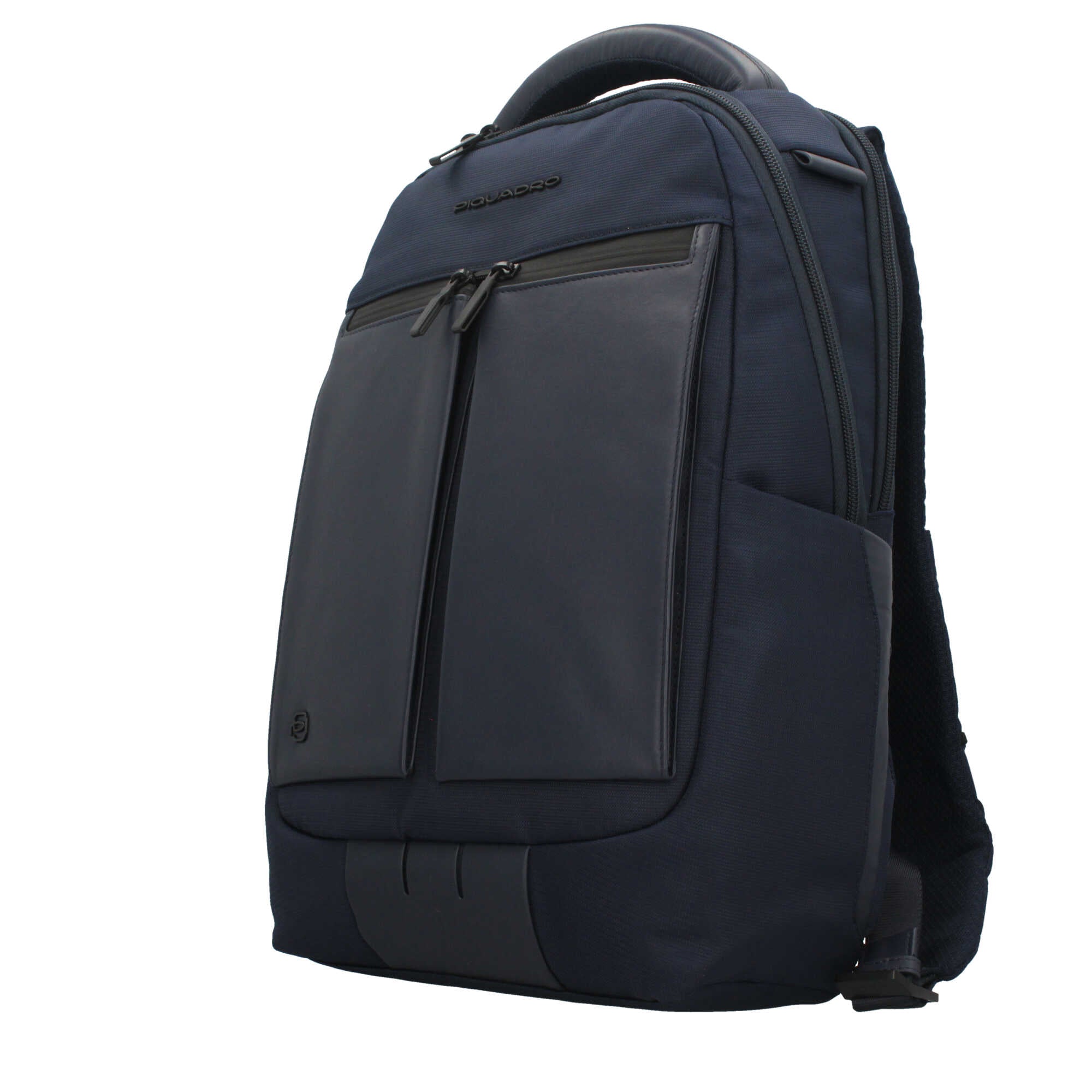 Piquadro zaino per laptop 14" in tessuto riciclato con protezione RFID e tasche smart