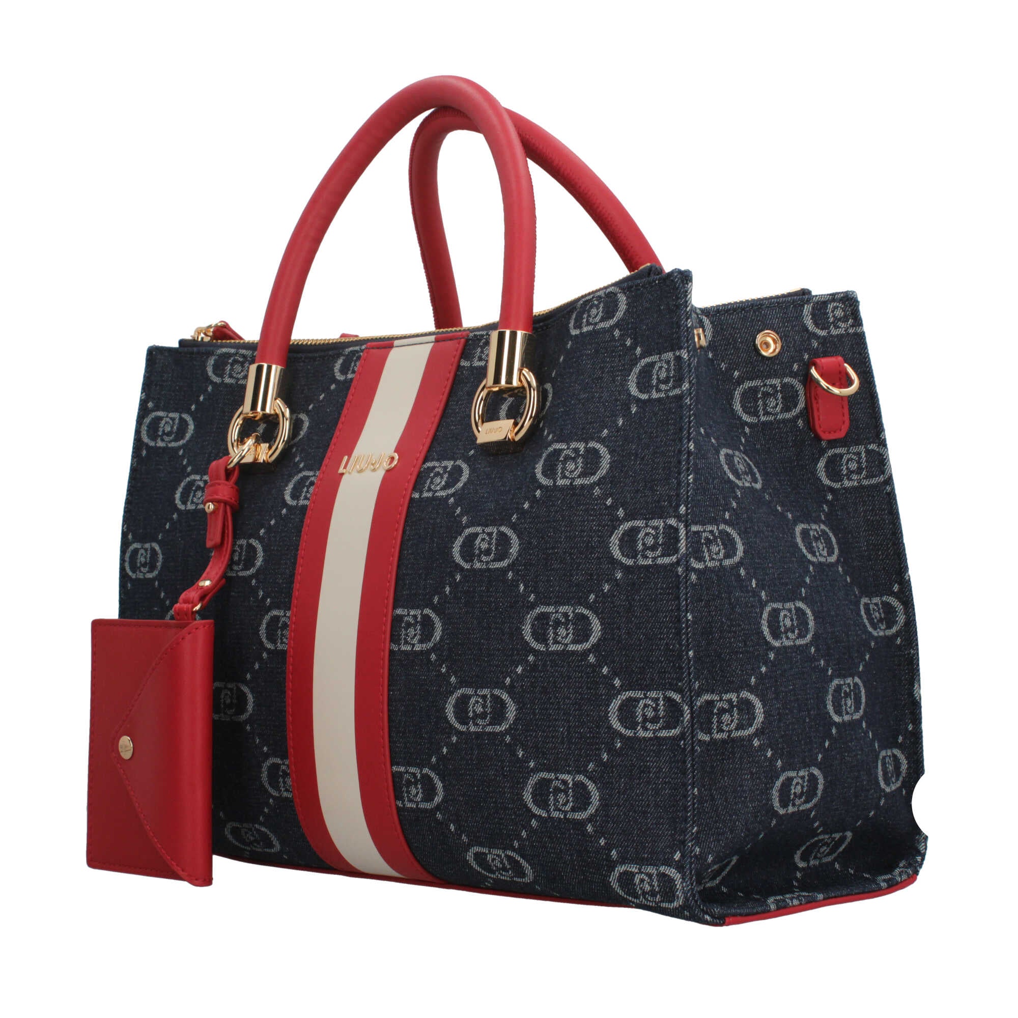 Borsa Donna Liu Jo in Tessuto Monogram con Dettagli Eleganti Blu TU | Giò Fashion