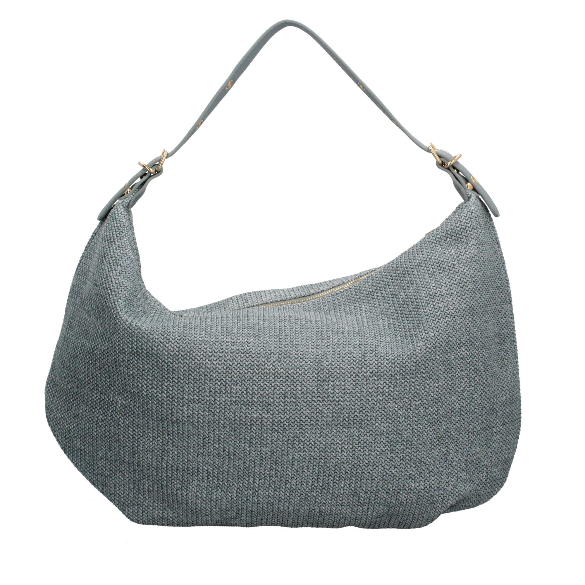 Borsa donna YNot in rafia con manico a spalla e zip