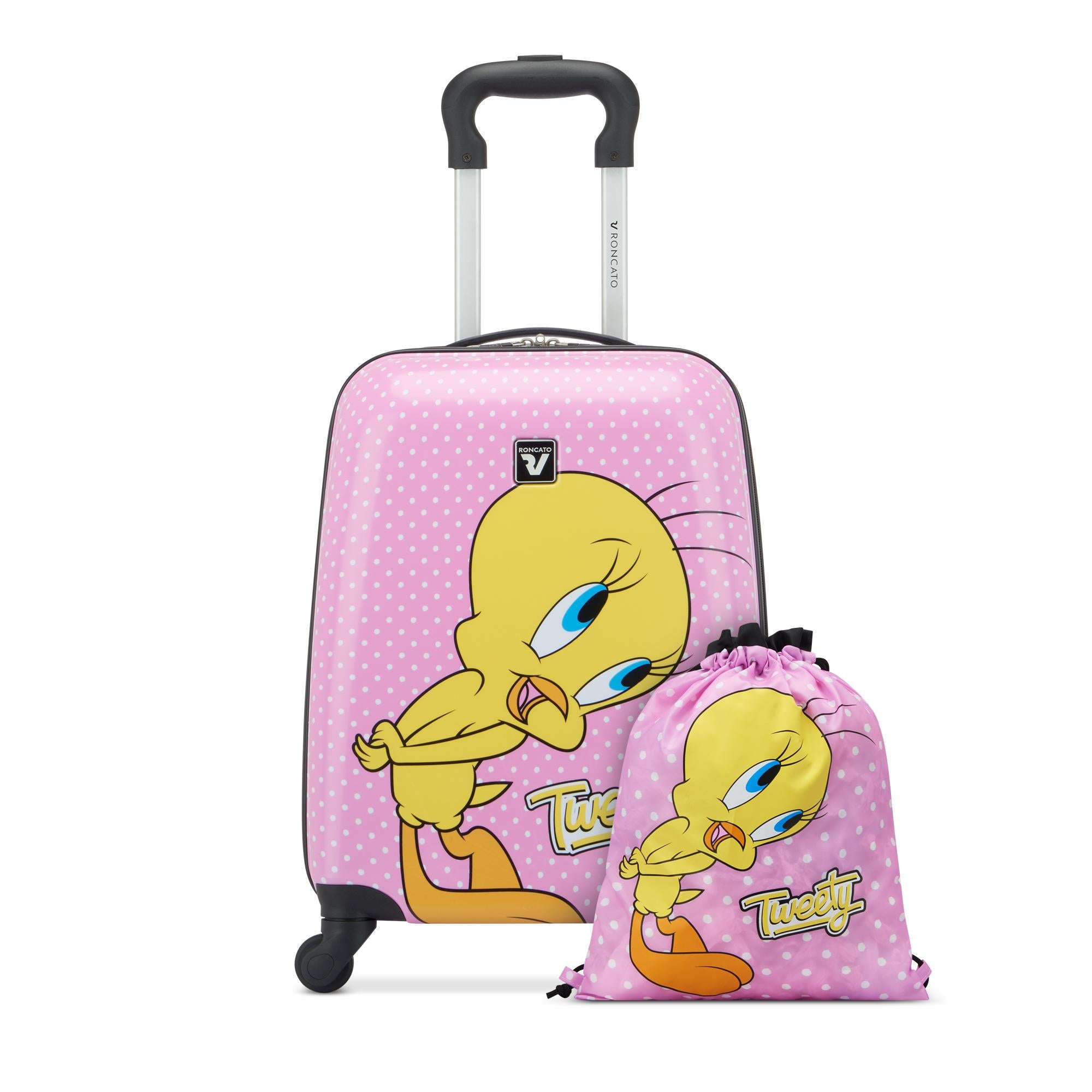 Trolley da cabina Roncato Looney Tunes con stampa e sacca coordinata