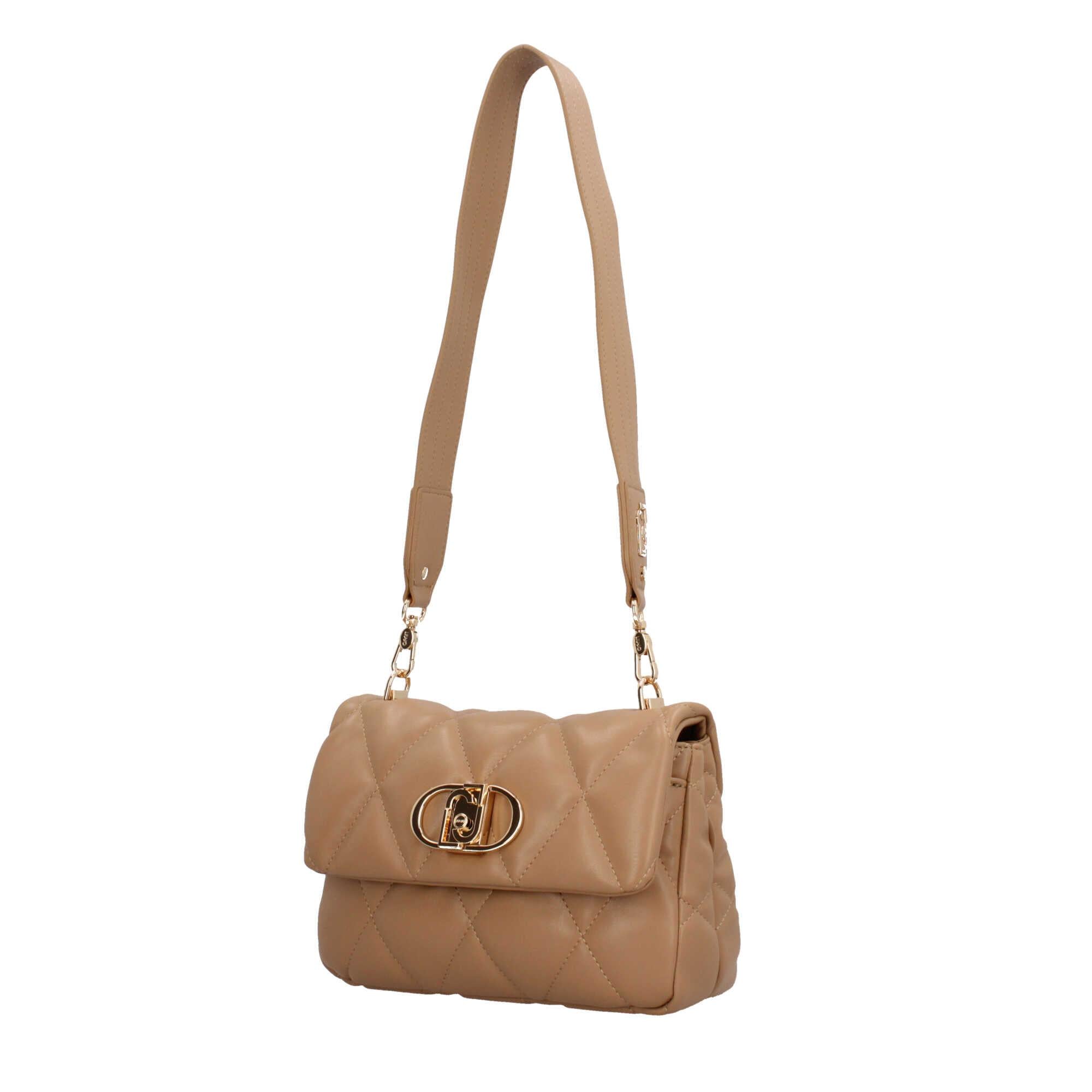 Borsa a spalla matelassè con logo Liu Jo