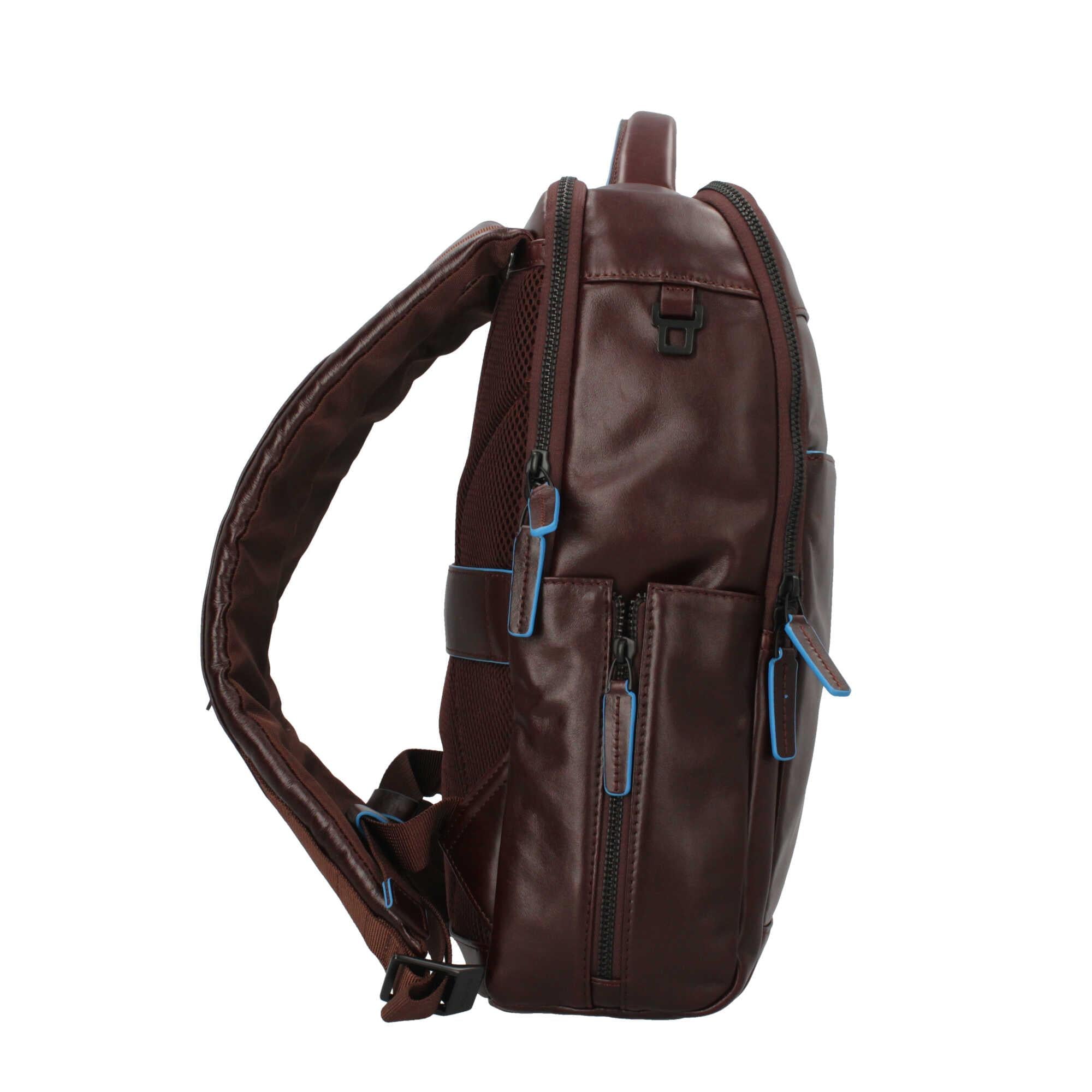 Zaino portacomputer in vera pelle Blue Square
