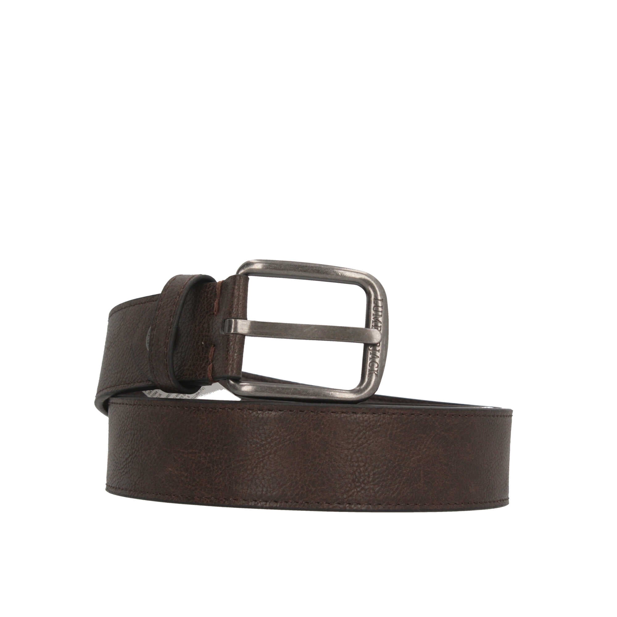 Cintura da uomo Lumberjack in pelle con fibbia in metallo