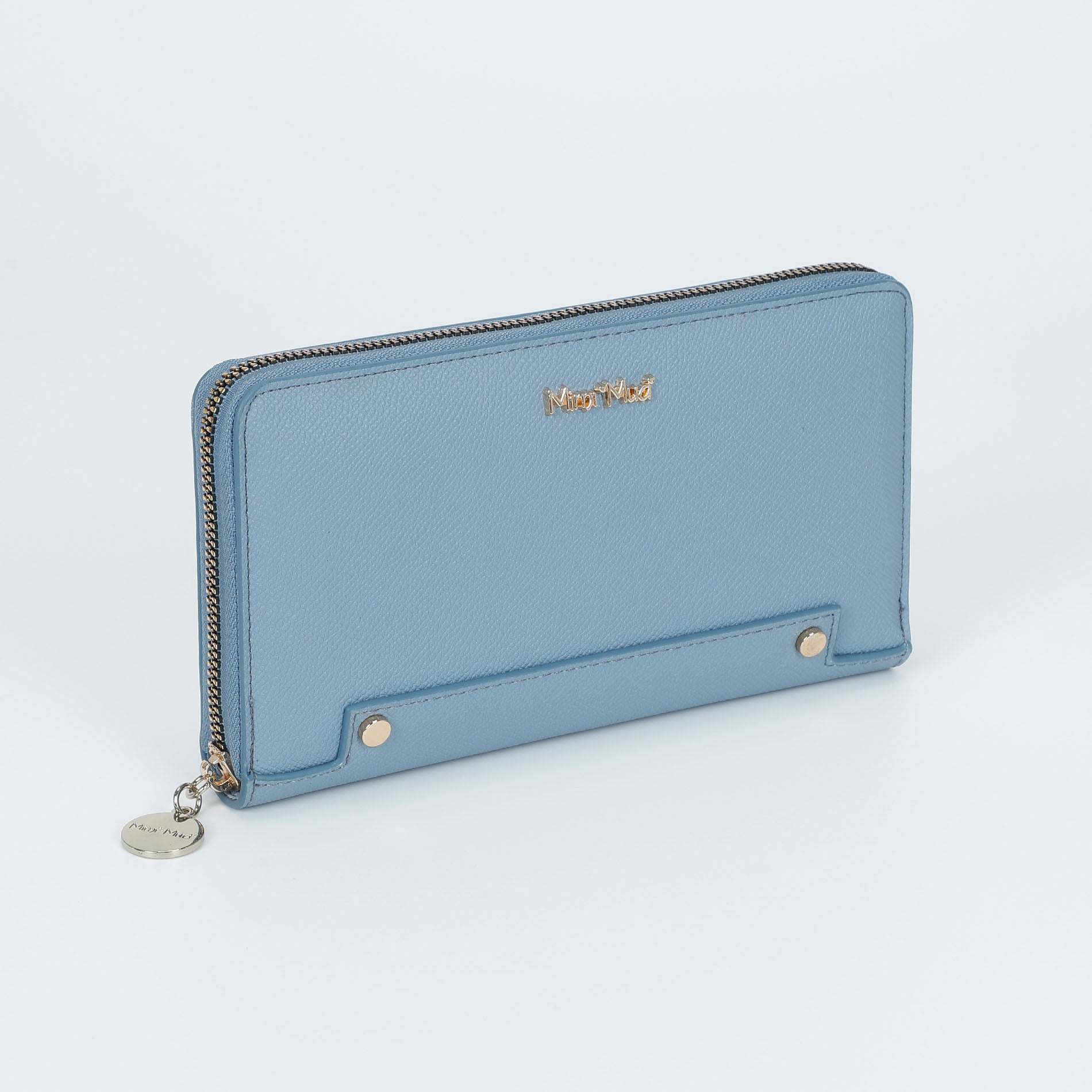 Portafoglio Mimi Mua con zip e dettagli metallici Blu TU | Giò Fashion
