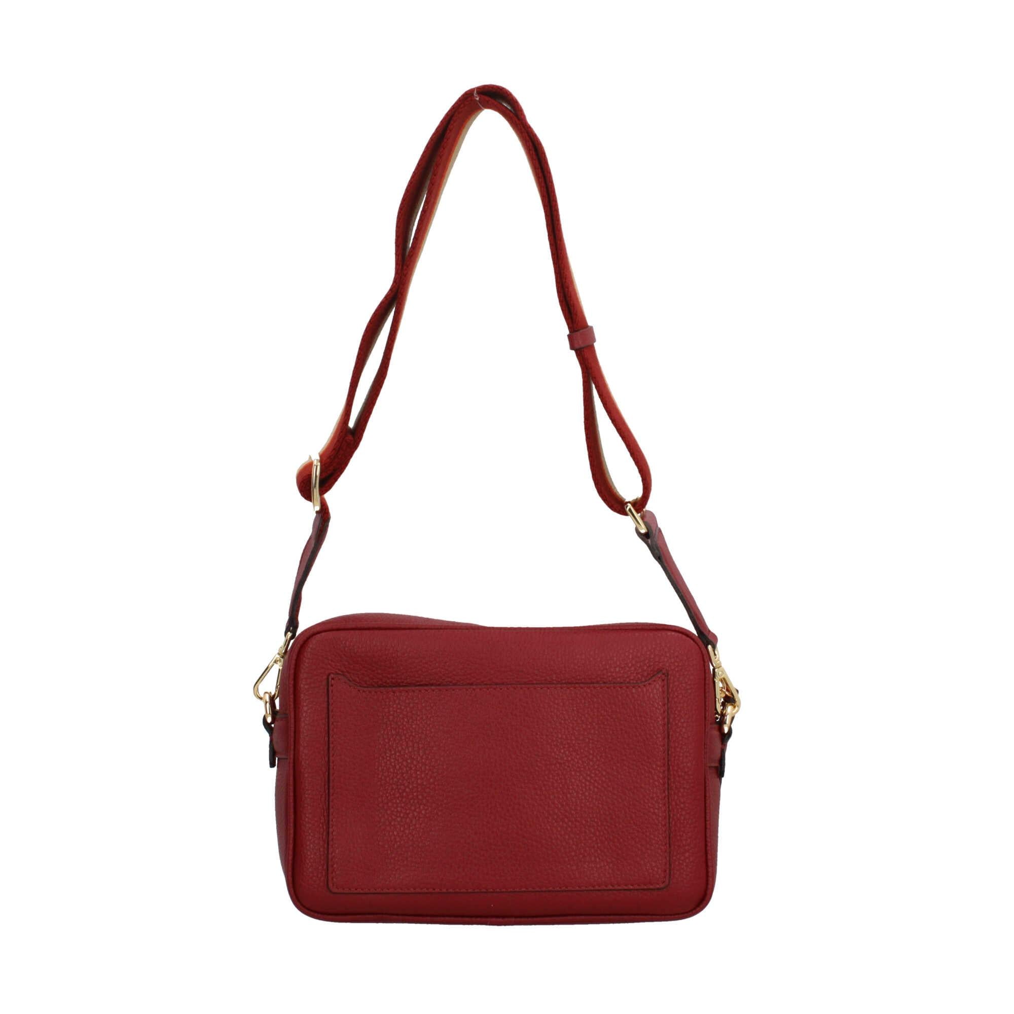 Gianni Chiarini Sporty Chic - Borsa a Tracolla in Pelle Grana con Tracolla a Contrasto