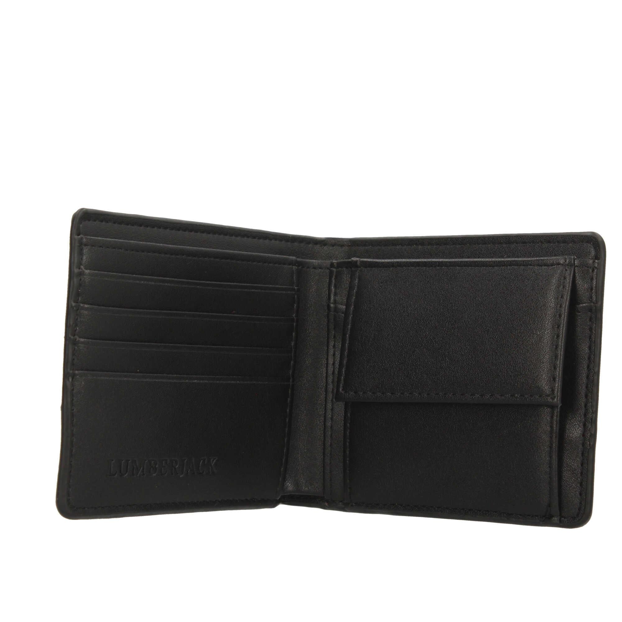 Portafoglio Lumberjack con logo e design a contrasto