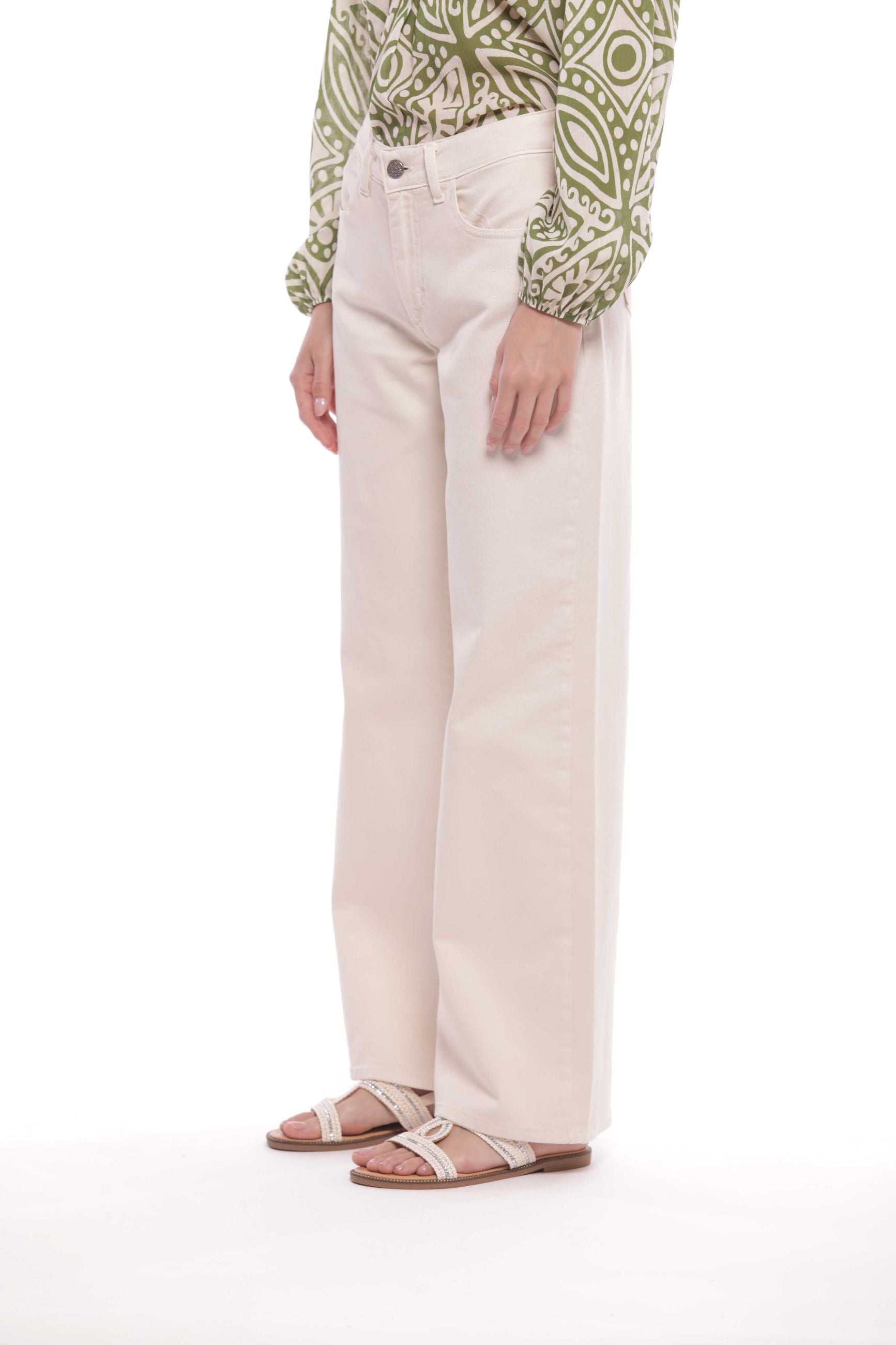 Mimi Mua pantalone a gamba larga a vita alta