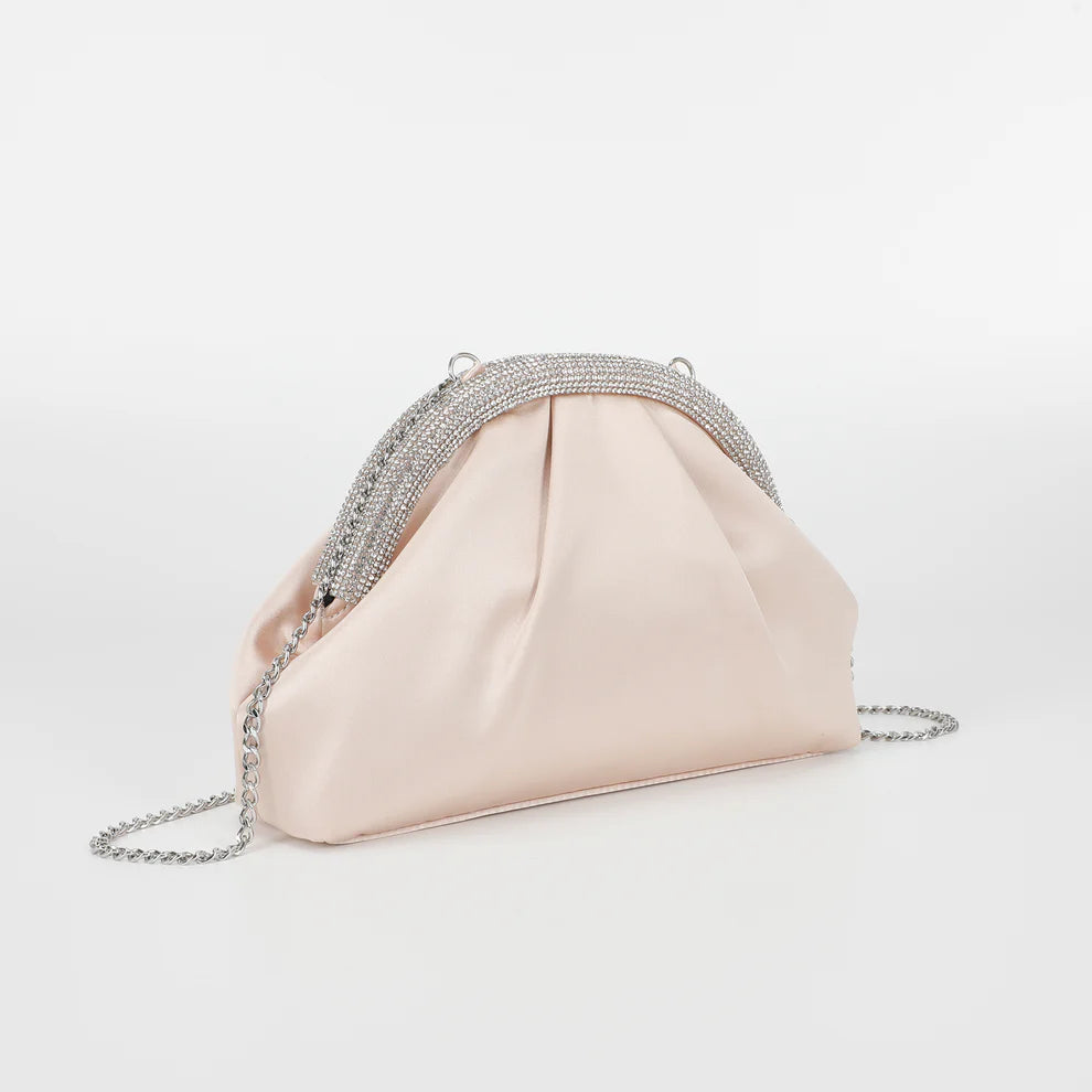 Borsa elegante donna Mimi Mua con strass e tracolla a catena