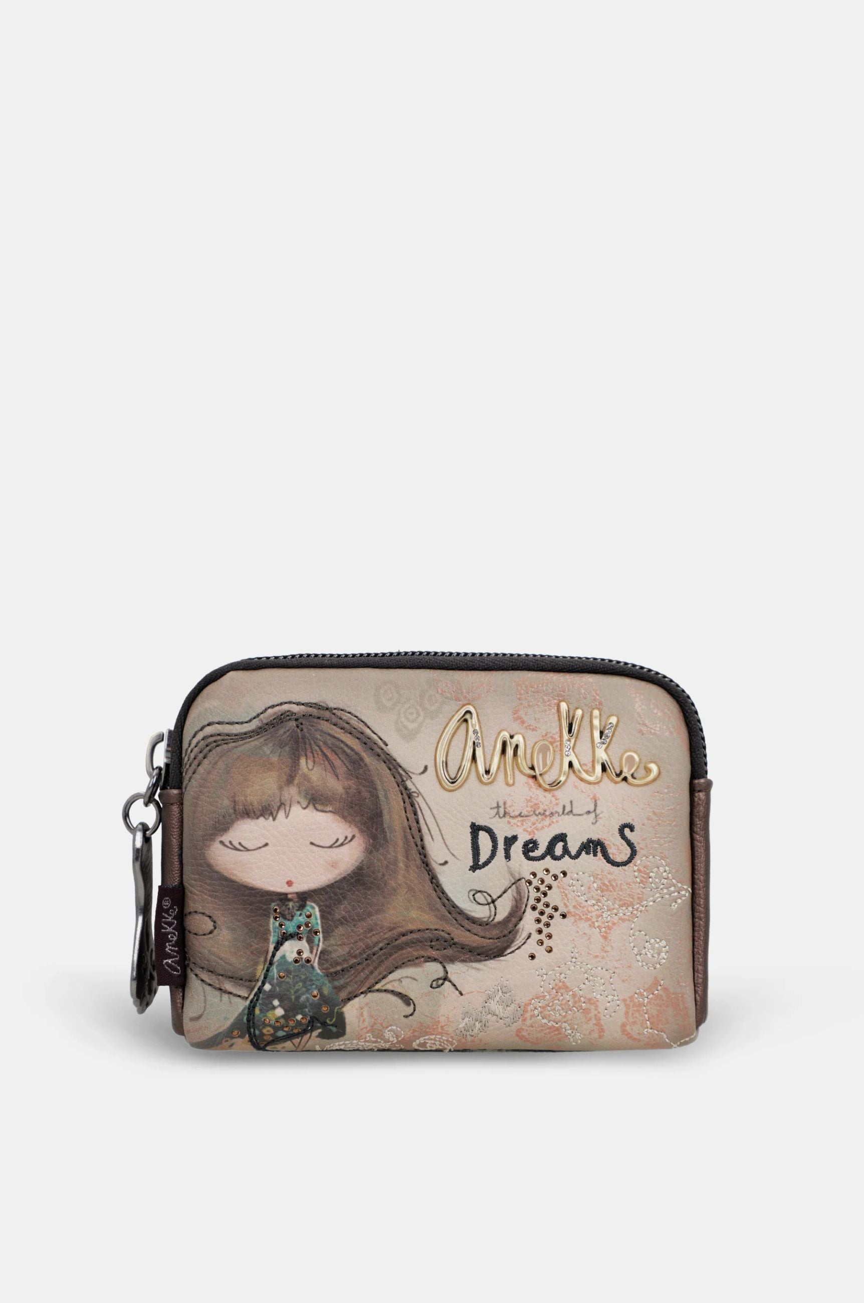 Portafoglio piccolo Anekke The World of Dreams con zip Beige TU | Giò Fashion