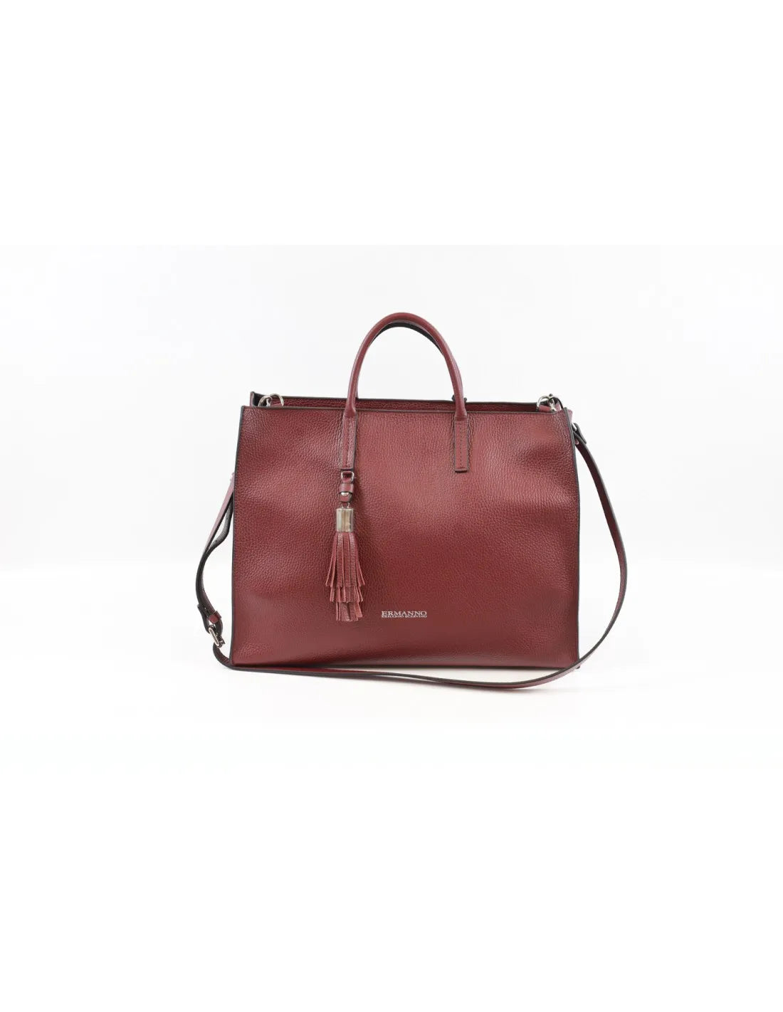Borsa a mano Ermanno Scervino in pelle con nappina e tracolla BORDEAUX TU | Giò Fashion