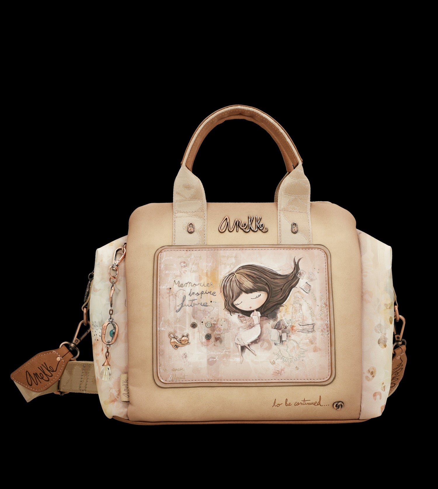 Borsa Anekke raffinata e capiente con illustrazione esclusiva