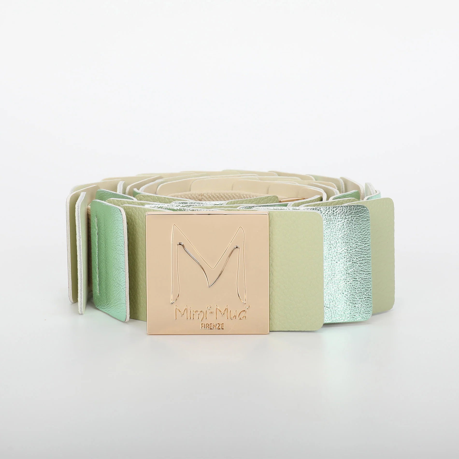 Cintura elasticizzata Mimi Mua con fibbia decorativa Verde TU | Giò Fashion