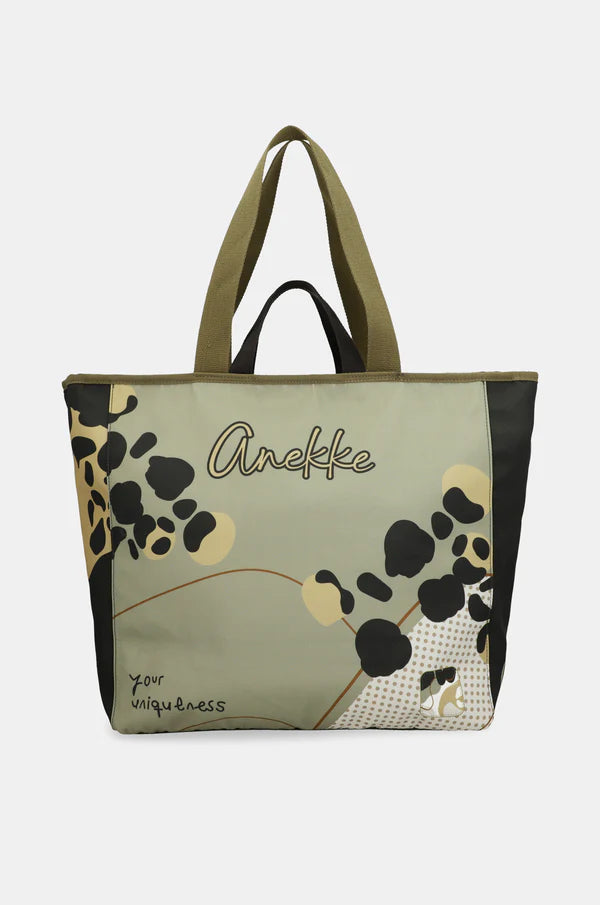 Borsa mare Anekke grande capiente con doppi manici e chiusura con zip VERDE TU | Giò Fashion