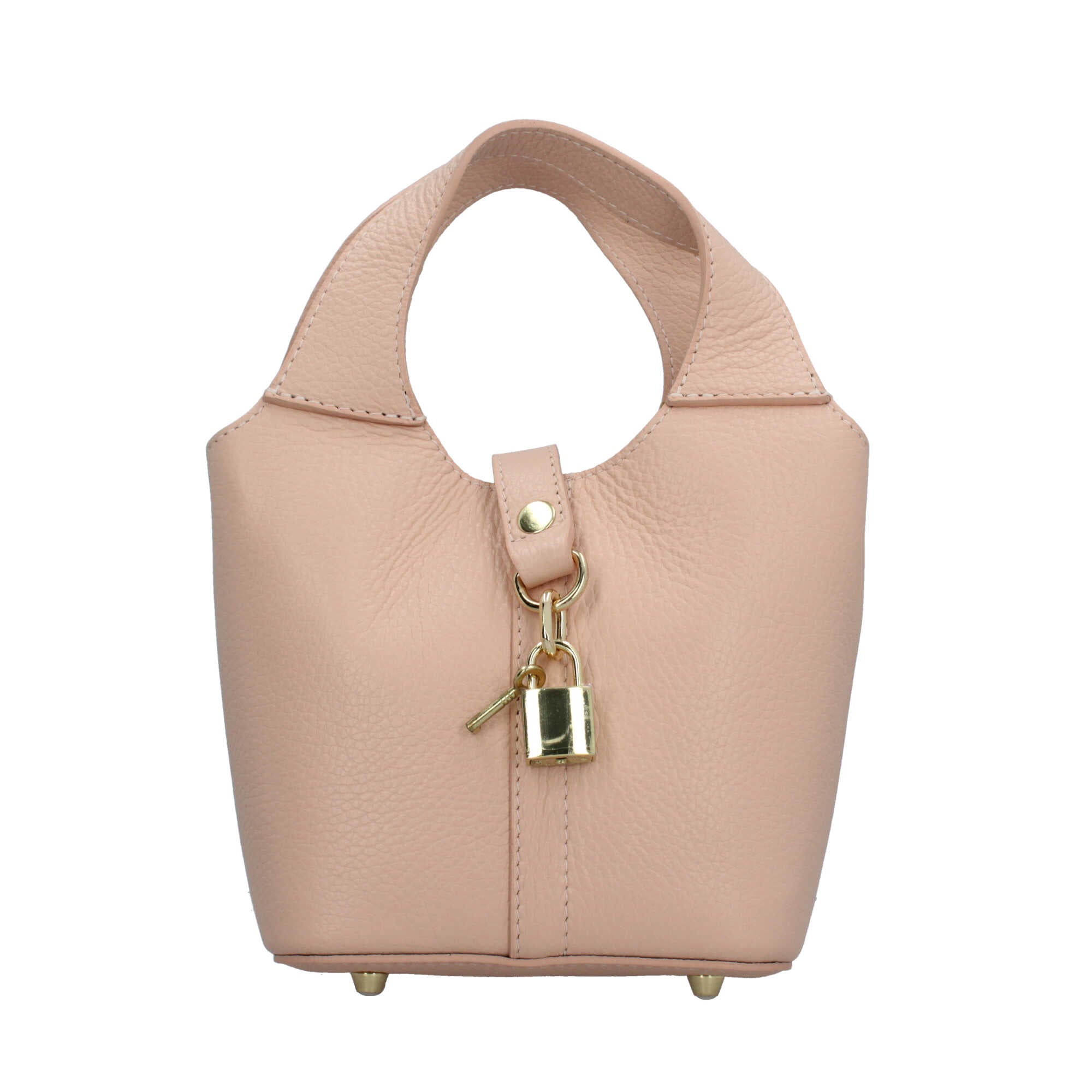 Borsa Made in Italy a mano in vera pelle con chiusura a lucchetto