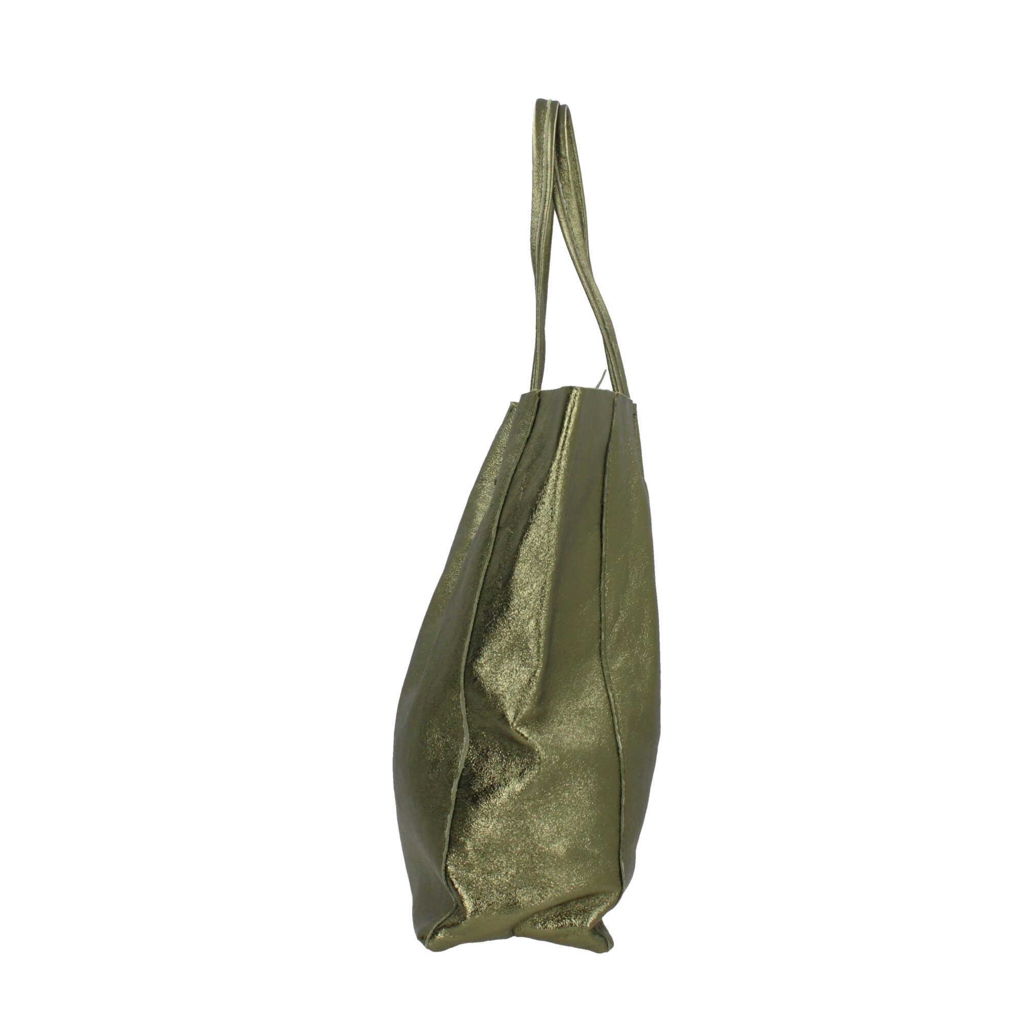Borse shopping a spalla in vera pelle Made In Italy