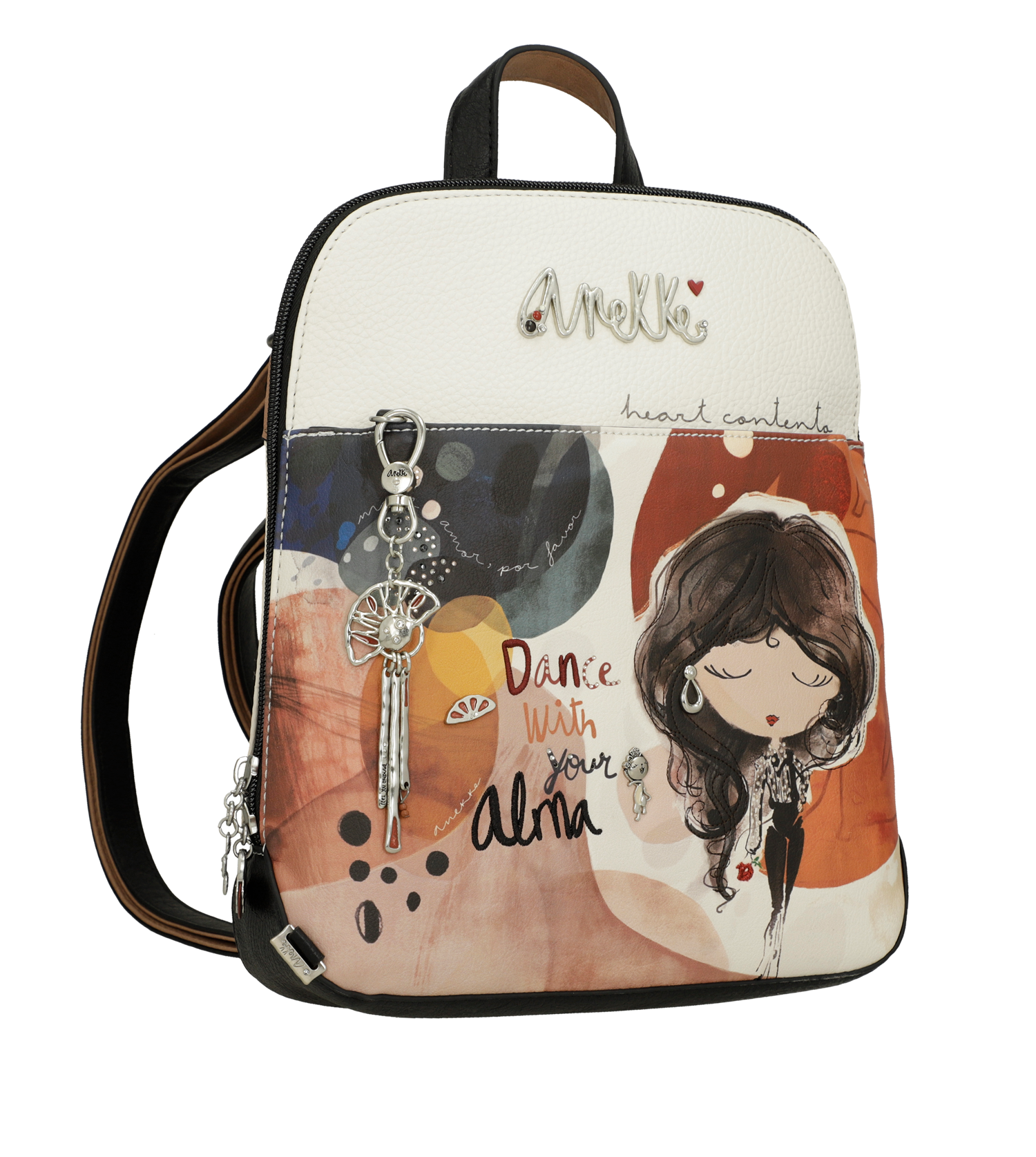 Zaino Anekke compatto con design artistico e dettagli raffinati Bianco TU | Giò Fashion