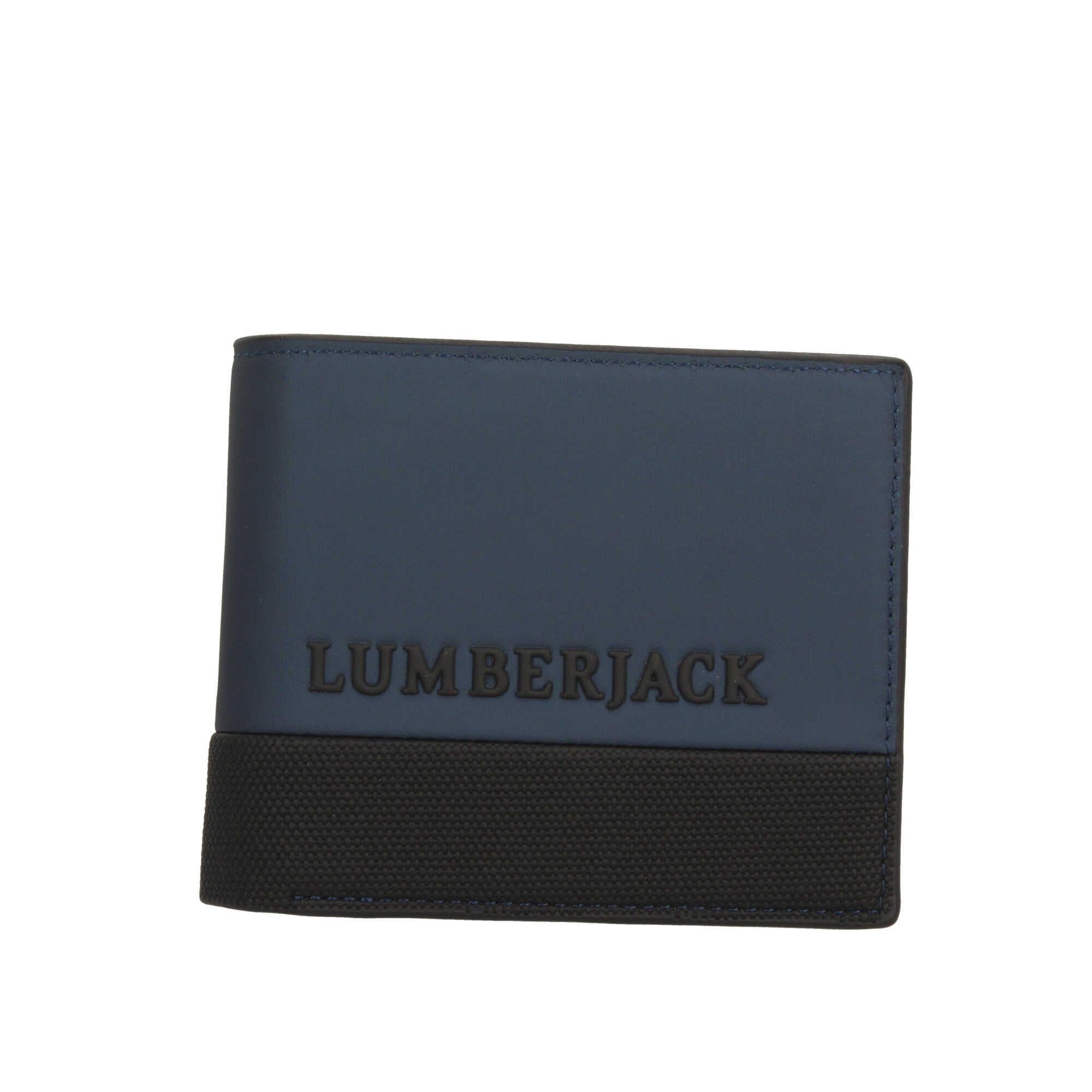 Portafoglio Lumberjack con logo in rilievo e design bicolore