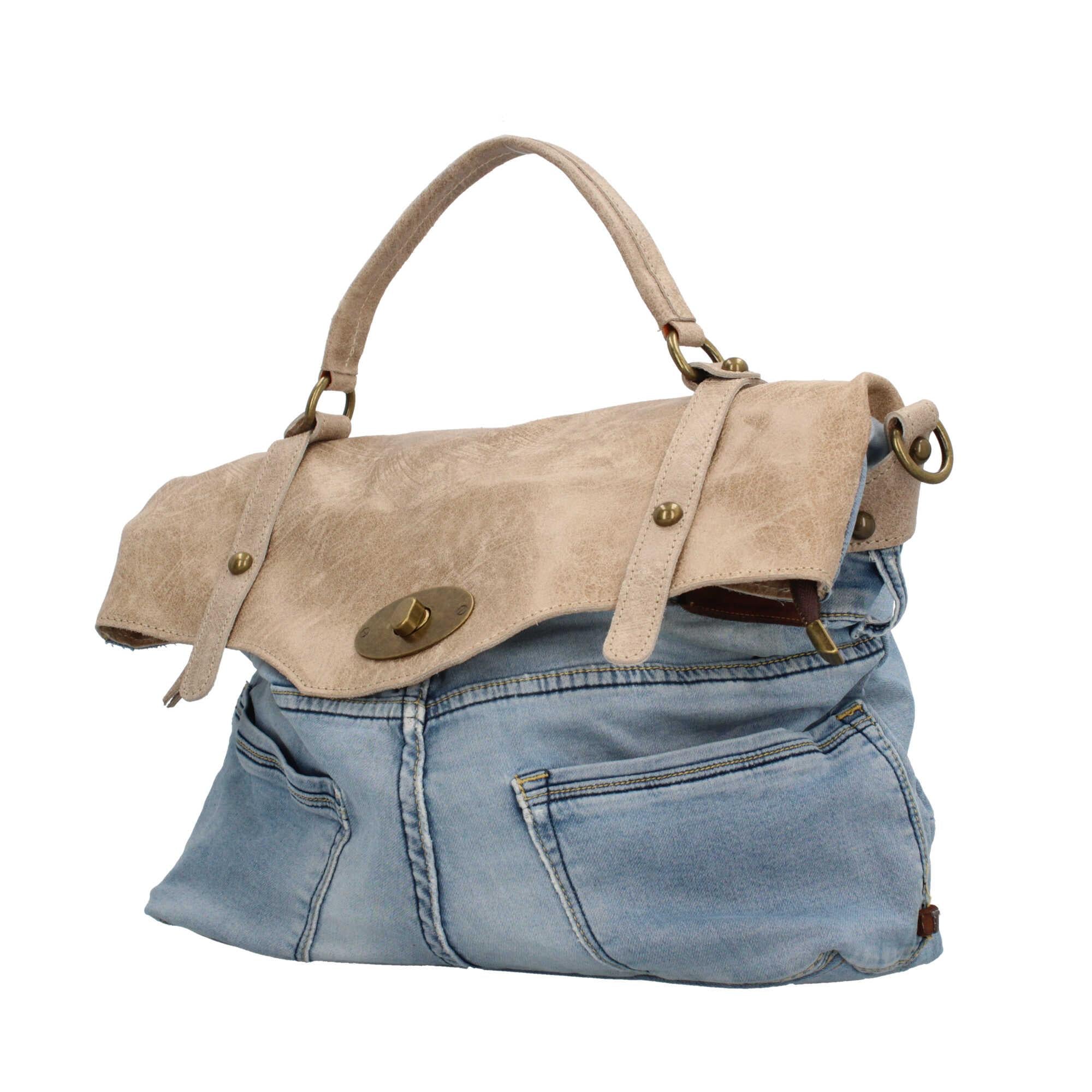 Borsa a mano in jeans Made in italy
