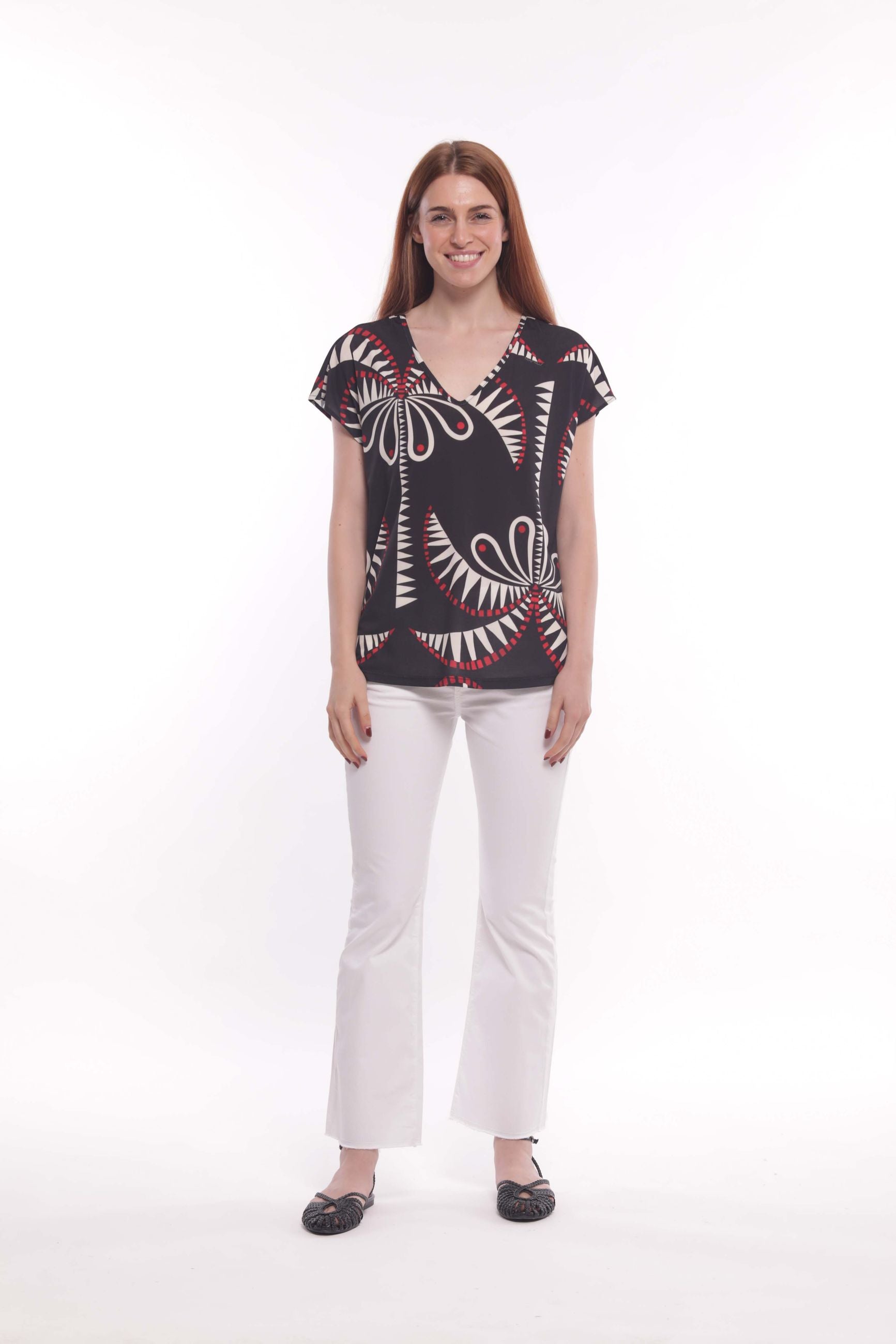 Mimi Mua pantalone cropped flare in gabardina