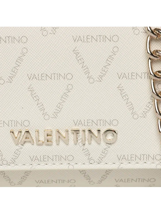 Borsa a tracolla Valentino con logo monogram e catena ECRU TU | Giò Fashion