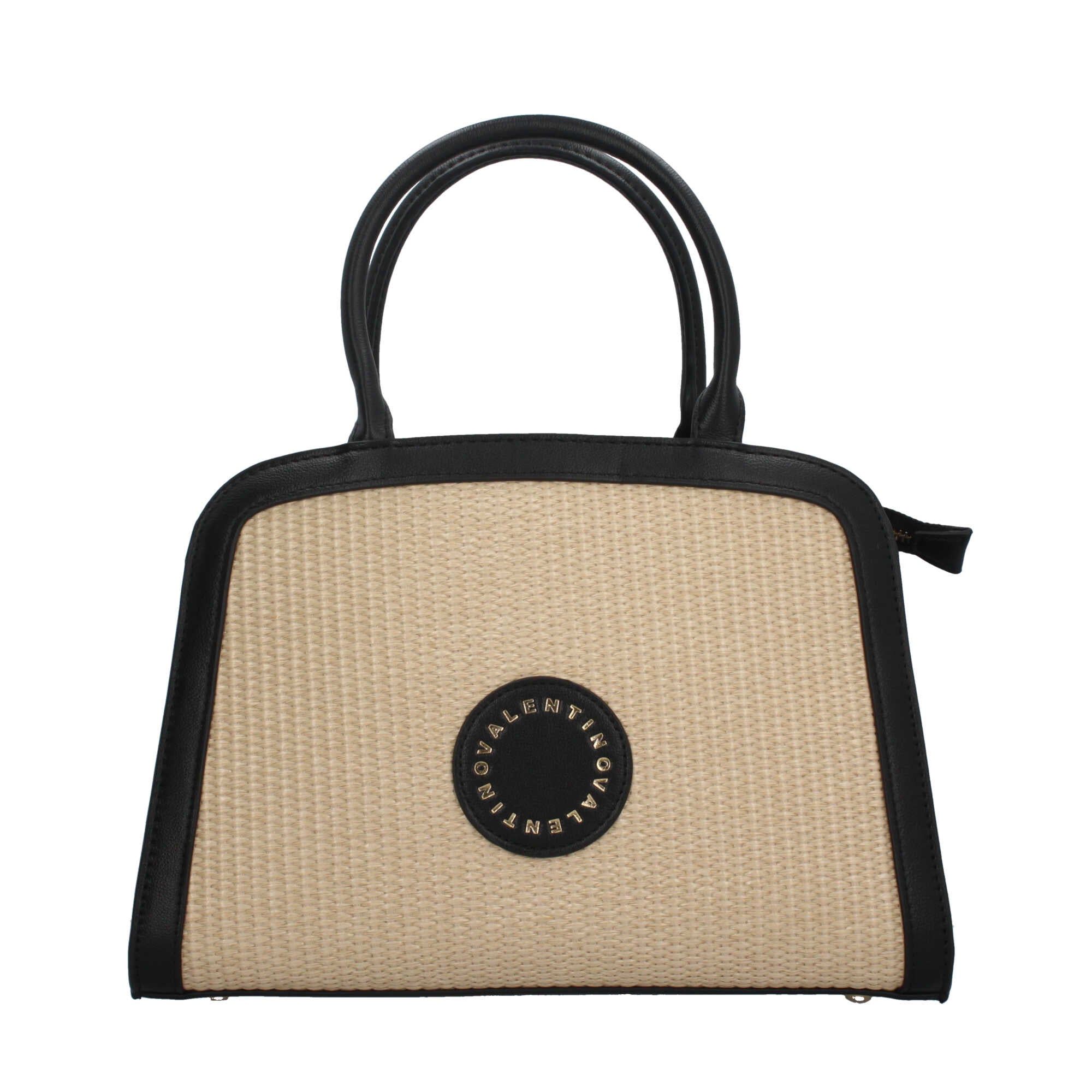 Valentino Borsa a Mano Saylor in Raffia ed Ecopelle Nero TU | Giò Fashion