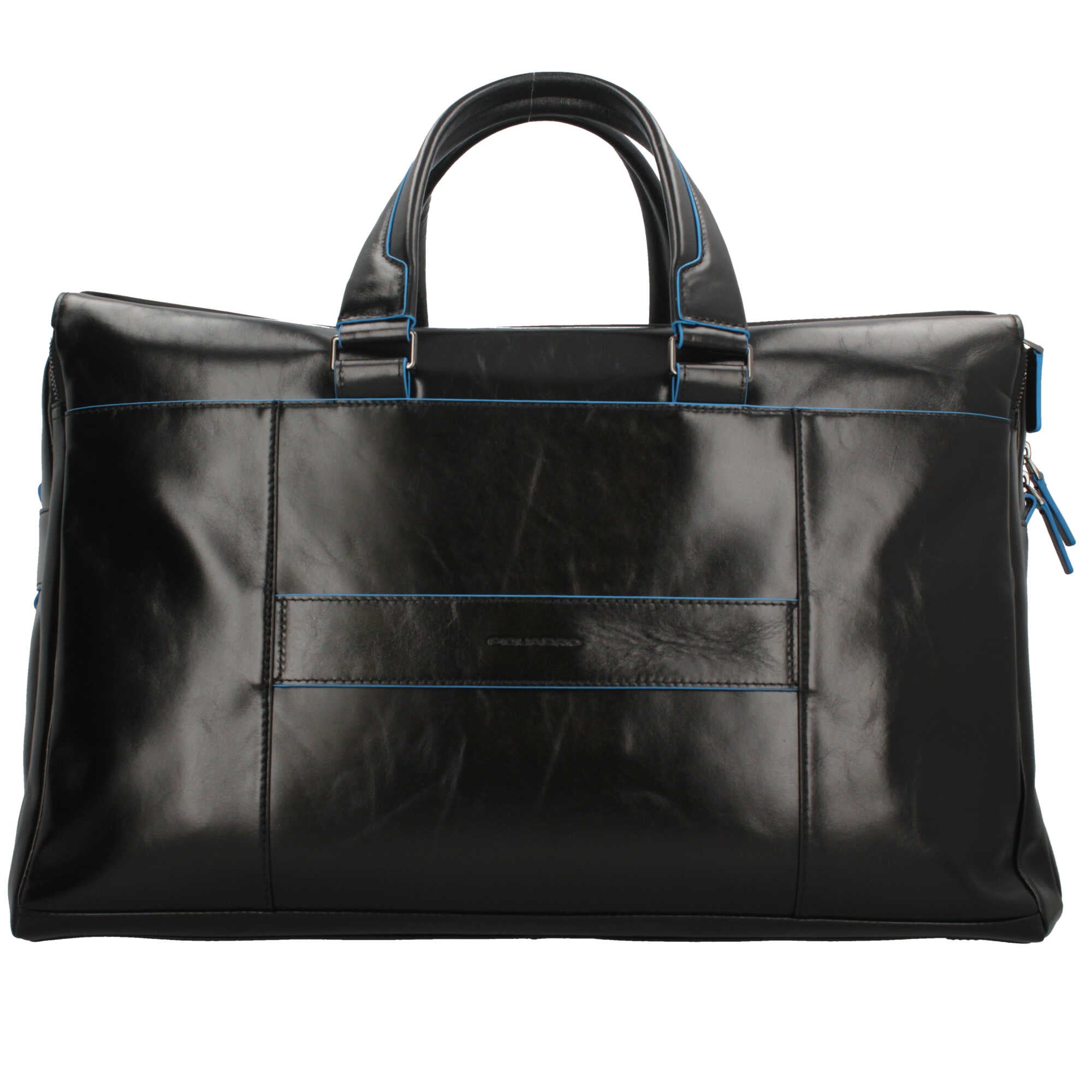 Borsone da viaggio Piquadro in pelle porta PC 15 pollici con tracolla