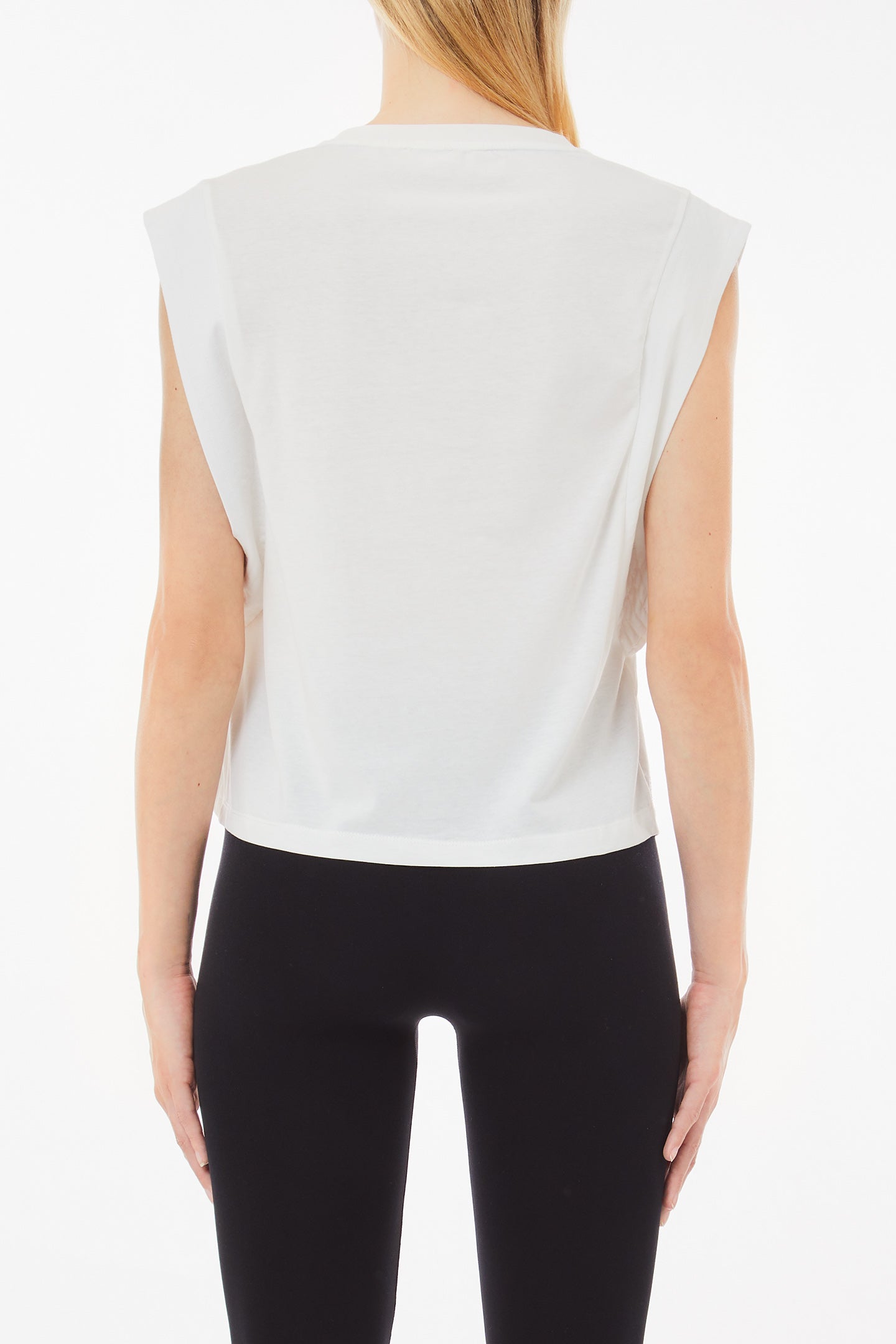Liu Jo top smanicato con dettagli logo decorativi Bianco S | Giò Fashion