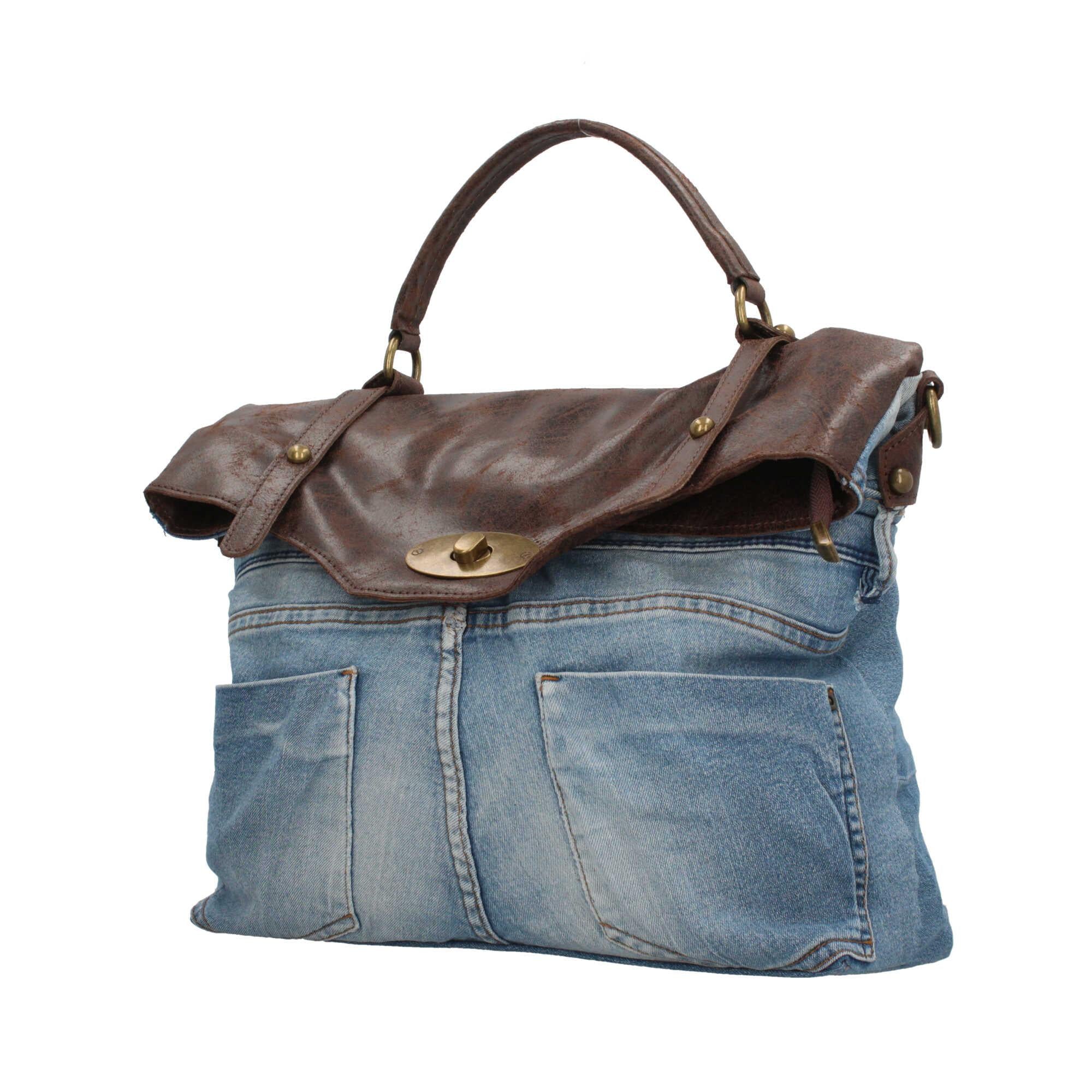 Borsa a mano in jeans Made in italy