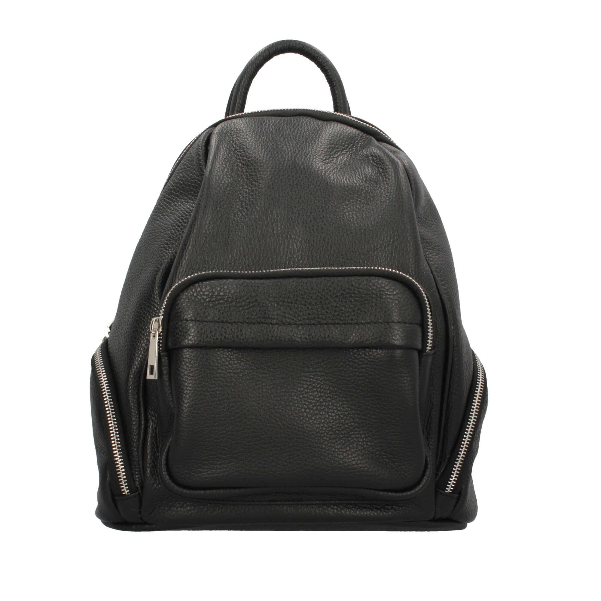 Zaino in pelle doppia zip