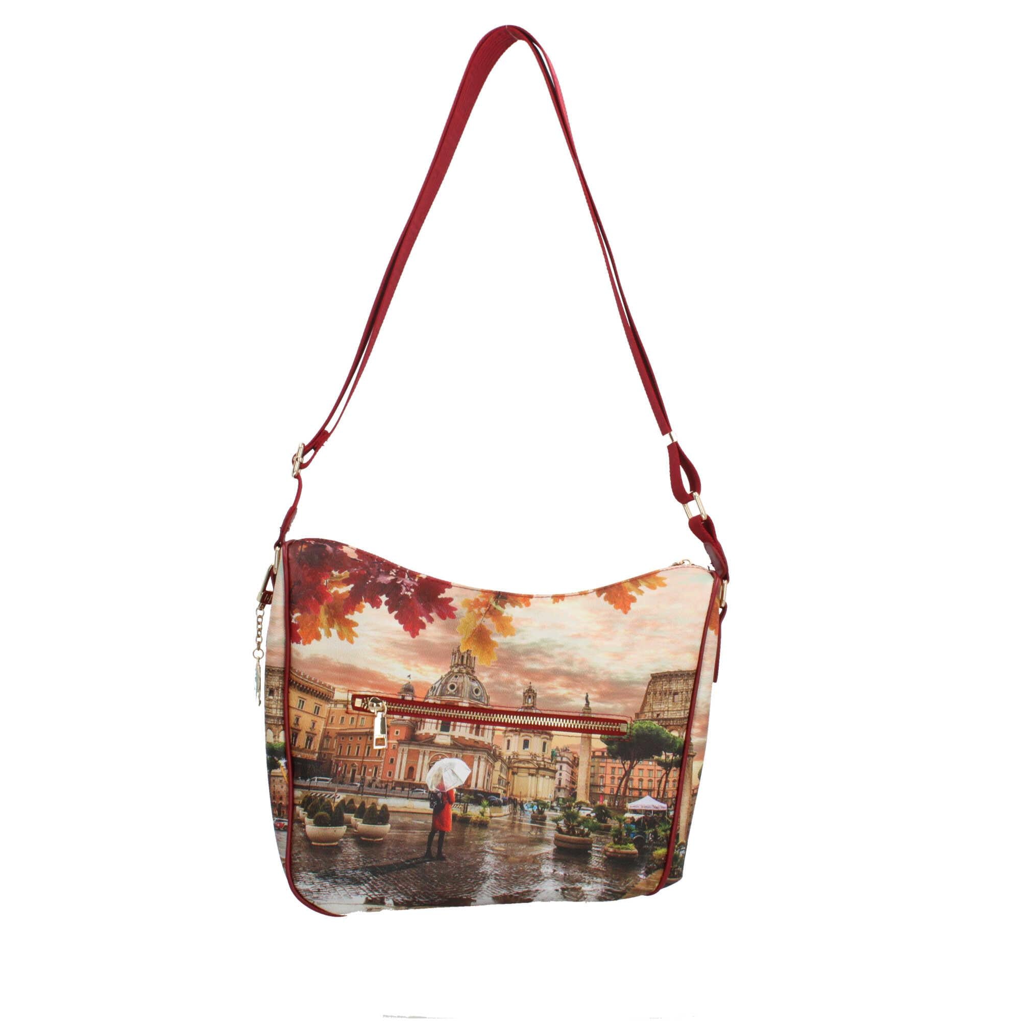 Borsa a tracolla con citta y not