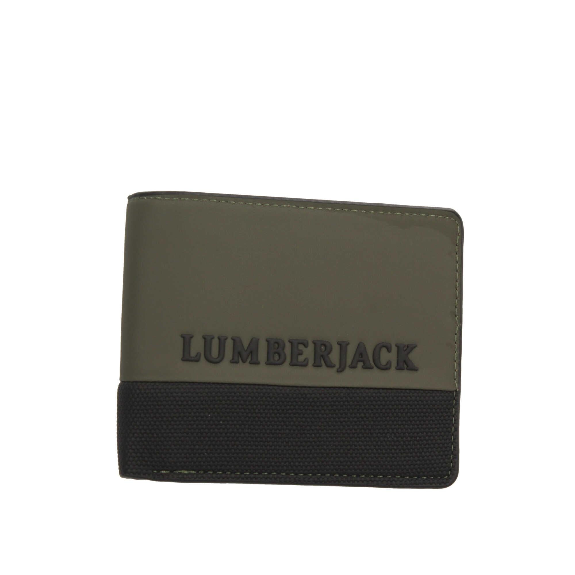 Portafoglio Lumberjack con logo e design a contrasto