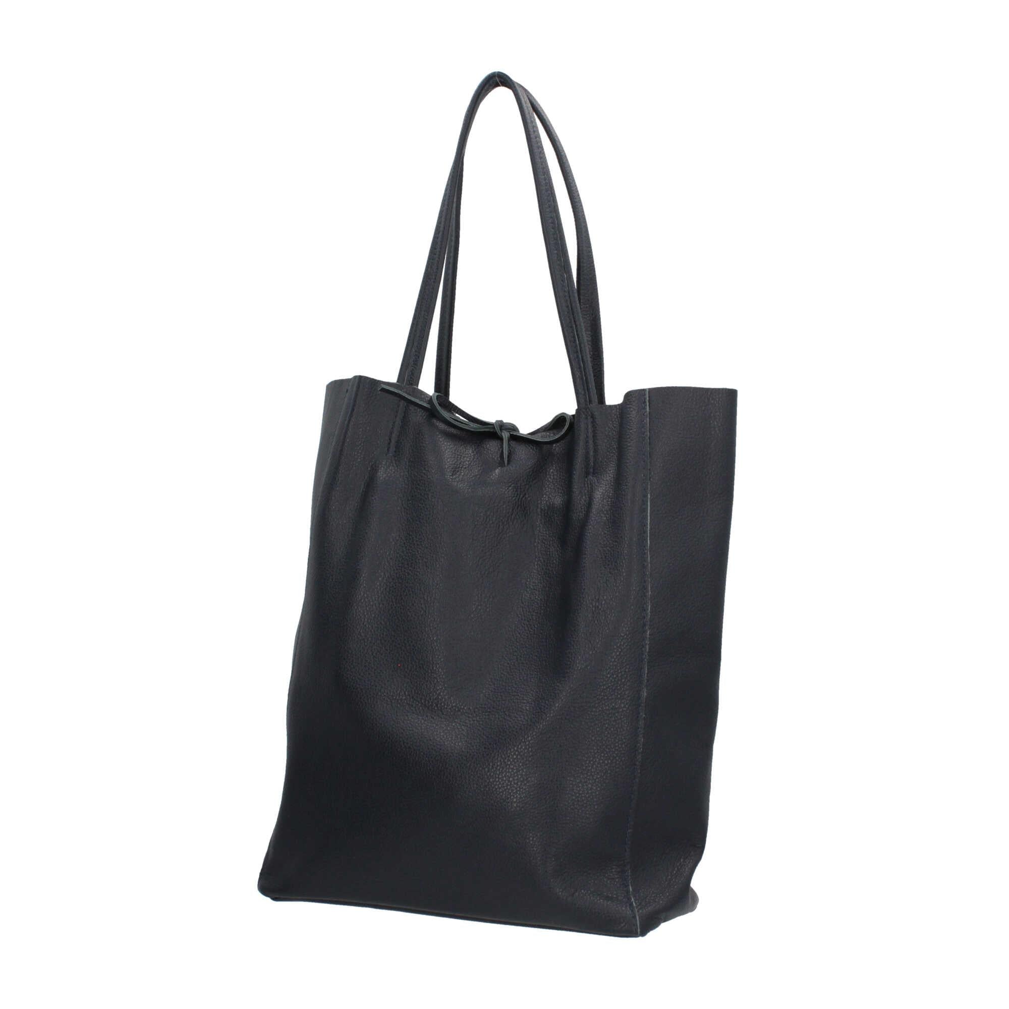 Borse shopping a spalla in vera pelle Made In Italy
