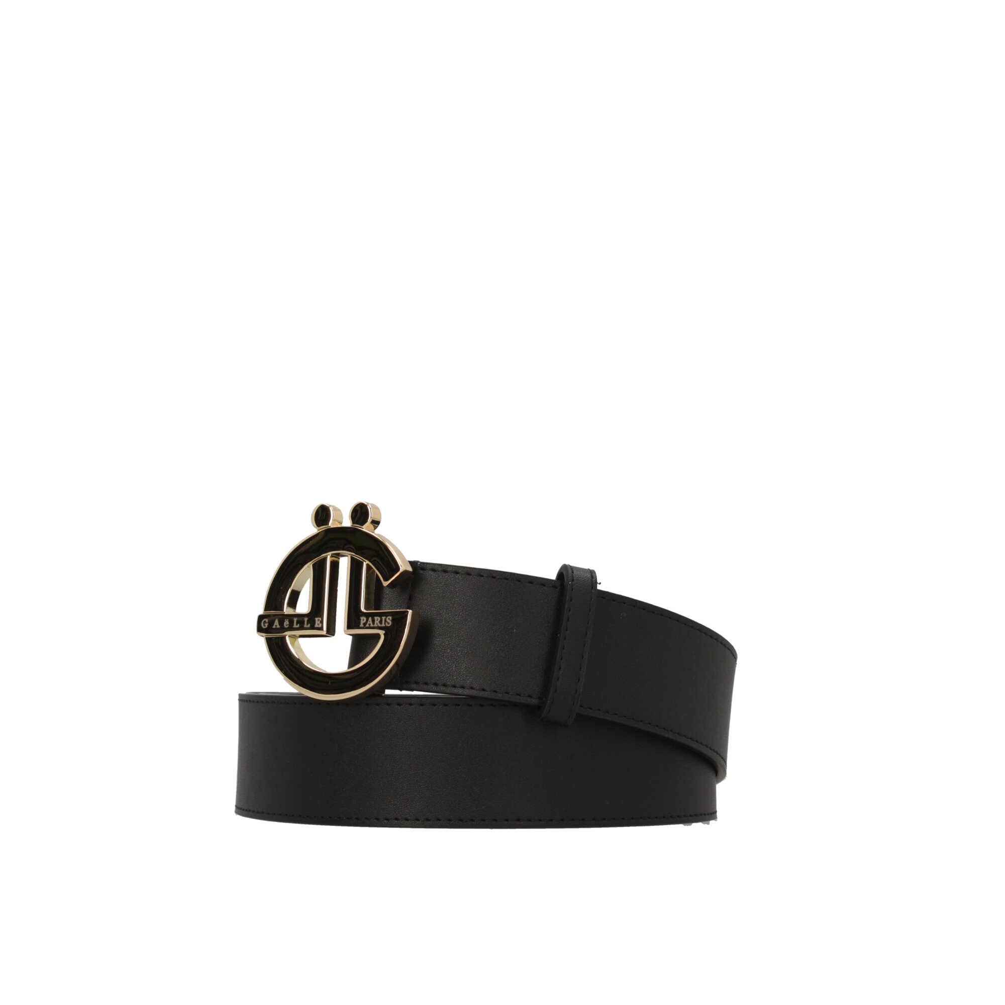 Cintura in ecopelle con logo in metallo