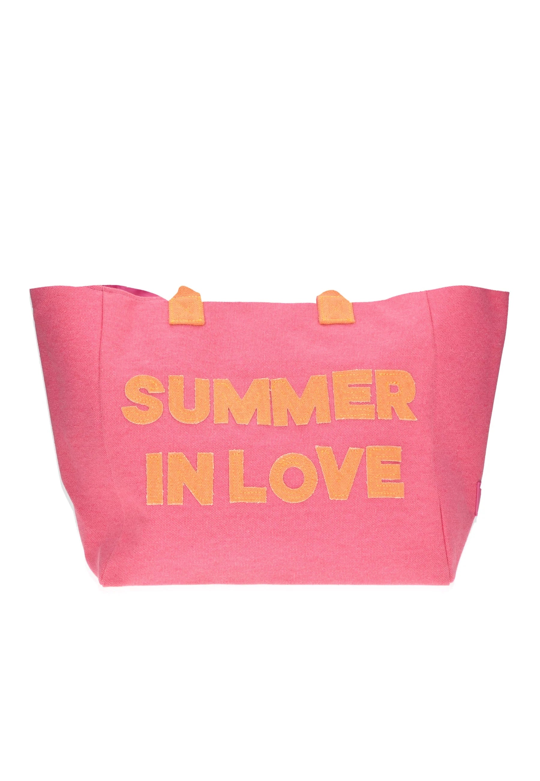 Shopping bag KUVE in tessuto con scritta estiva