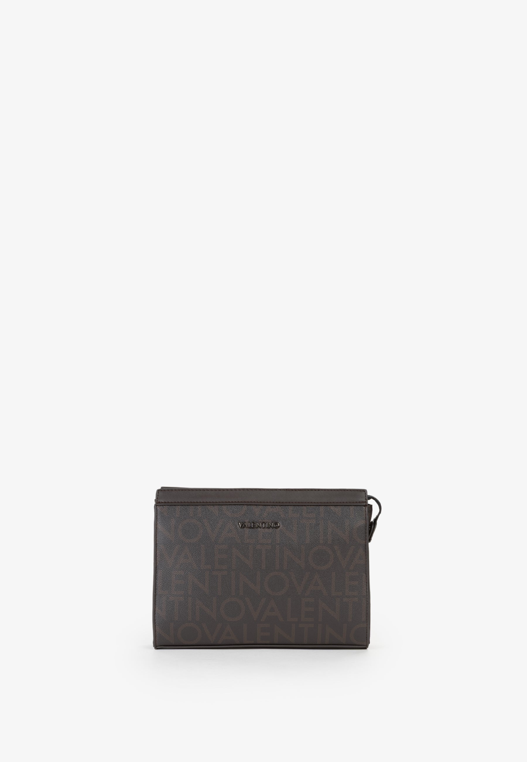 Pochette uomo Mario Valentino con stampa logo all over e chiusura zip Marrone TU | Giò Fashion