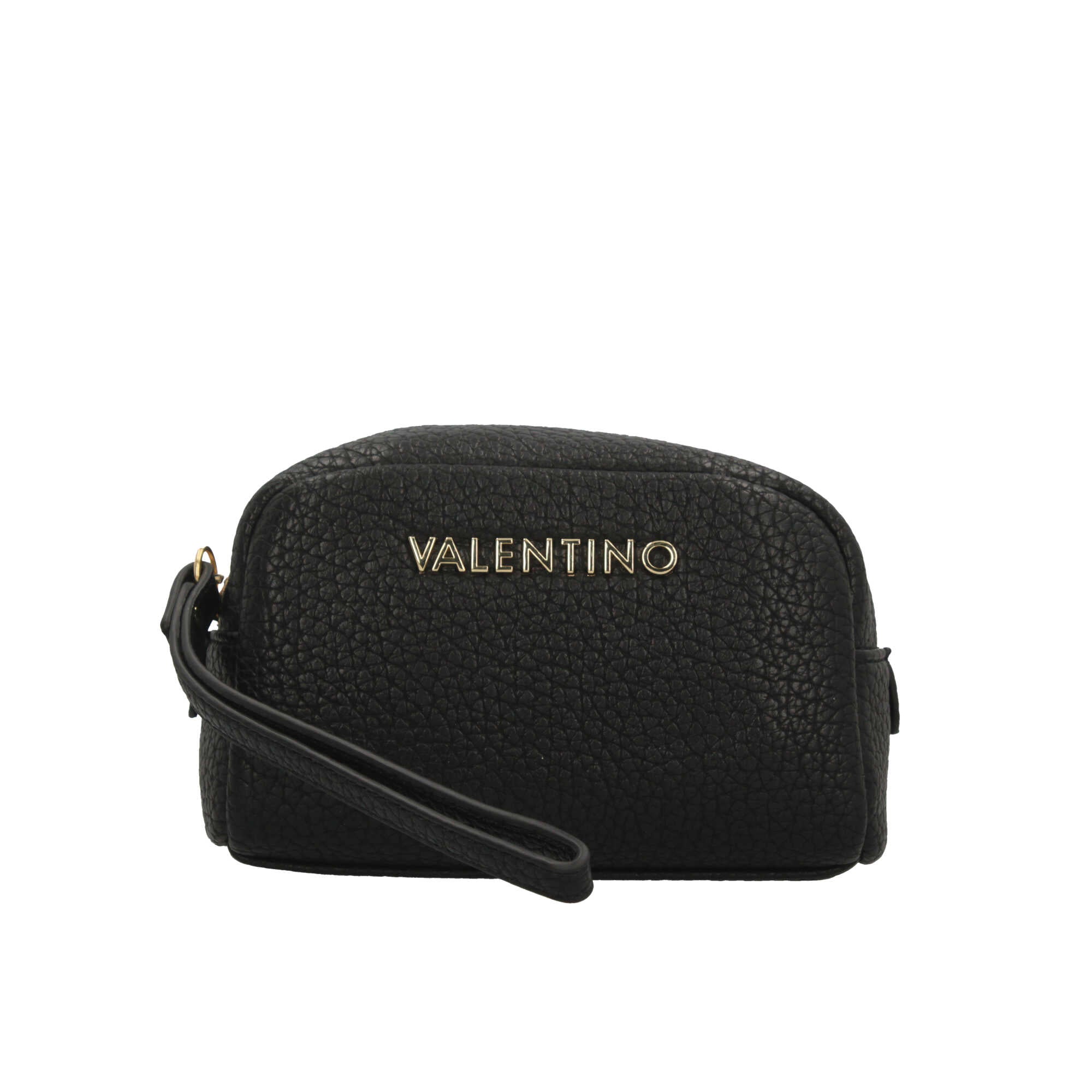 Valentino beauty case compatto con logo e zip