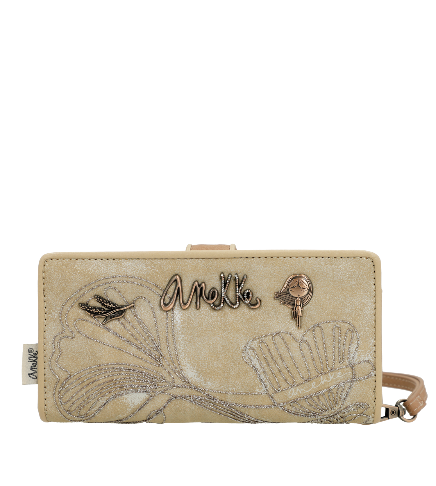 Portamonete Anekke compatto ed elegante con chiusura a patta Beige TU | Giò Fashion