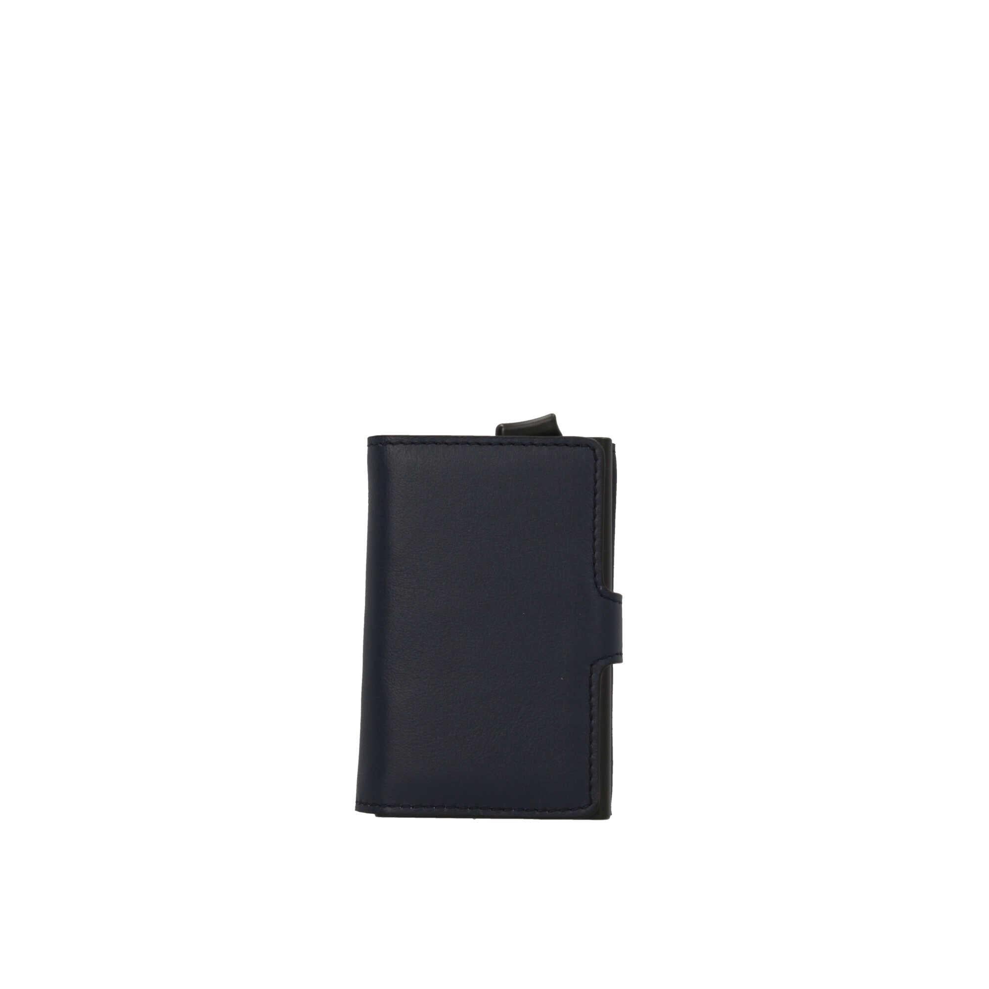 Porta carte di credito Piquadro in metallo e pelle singolo