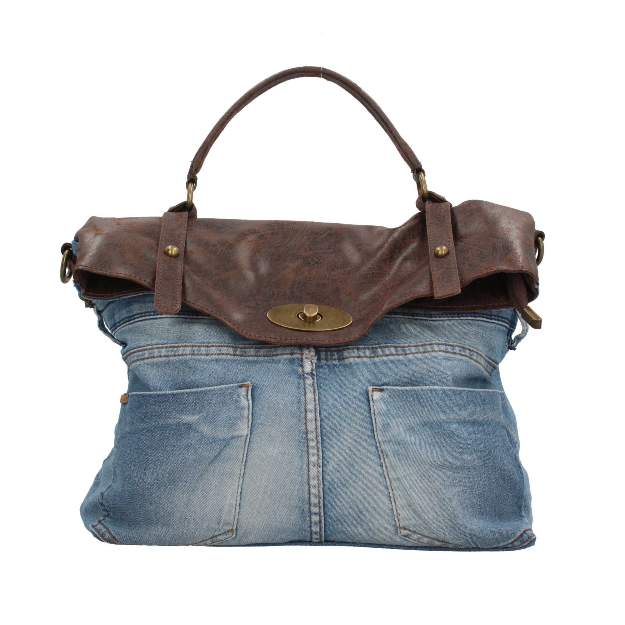 Borsa a mano in jeans Made in italy