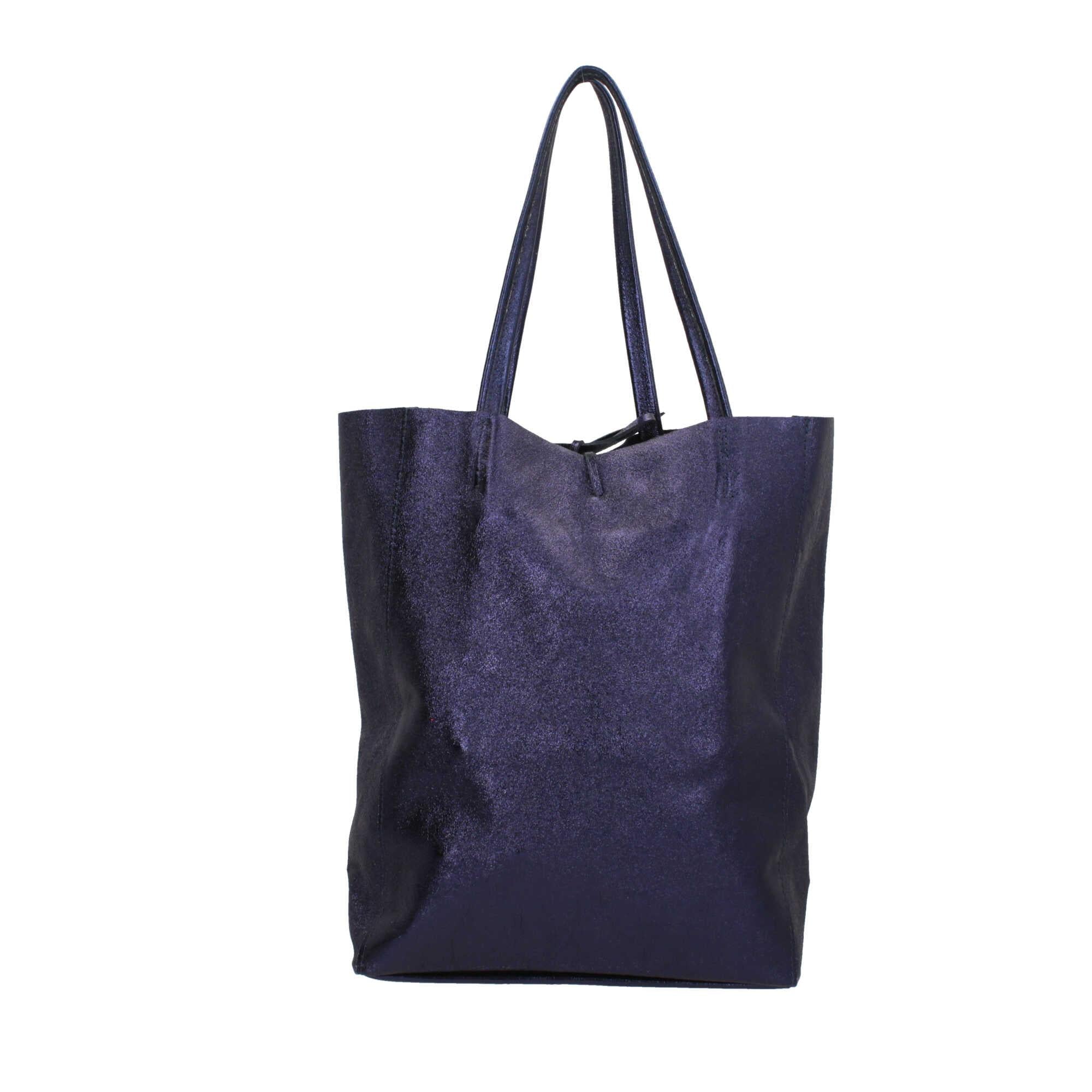 Borse shopping a spalla in vera pelle Made In Italy